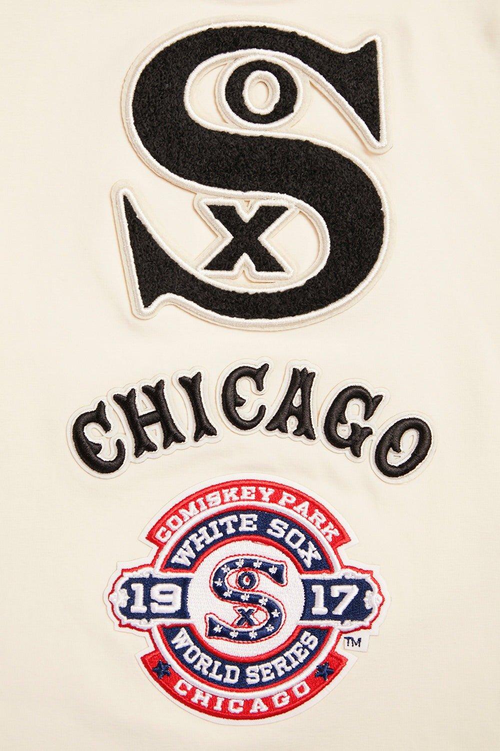 Pro Standard Men's MLB Chicago White Sox Retro Classic Single Jersey Striped Tee - Eggshell/Black - EGGSHELL/BLACK Thumbnail View 9