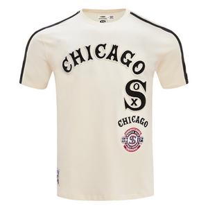 Pro Standard Men's MLB Chicago White Sox Retro Classic Single Jersey Striped Tee -Eggshell/Black