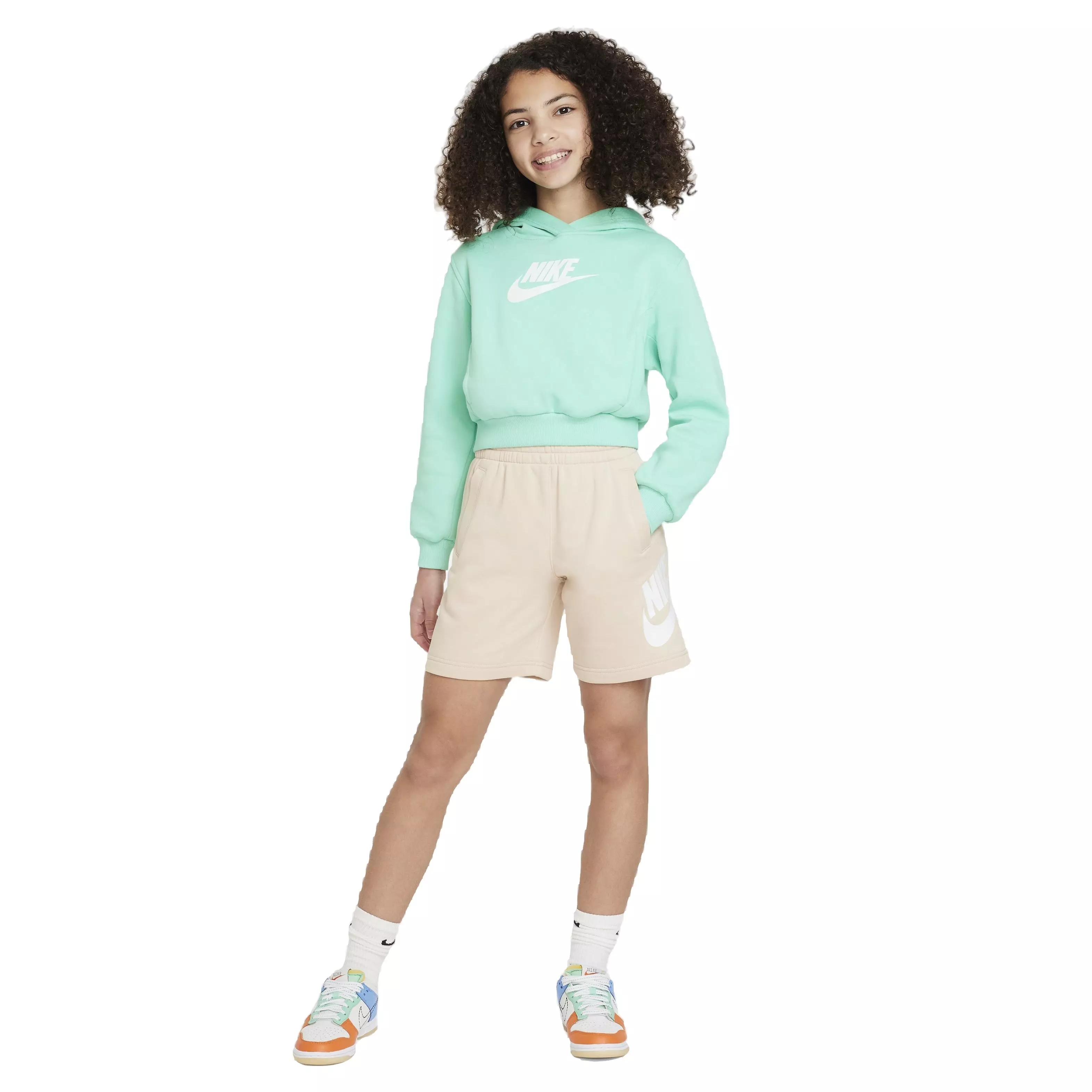 Nike Big Kids' Sportswear Club French Terry HBR Shorts -Brown - BROWN