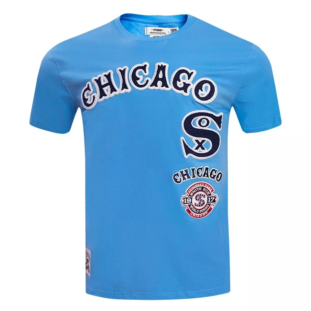 Pro Standard Men's MLB Chicago White Sox Retro Classic Single Jersey Striped Tee -Blue - BLUE