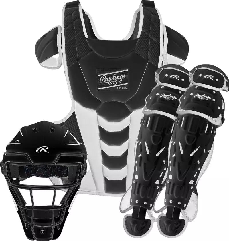 Rawlings Adult Velo Fastpitch Catcher's Gear Set - BLACK/WHITE