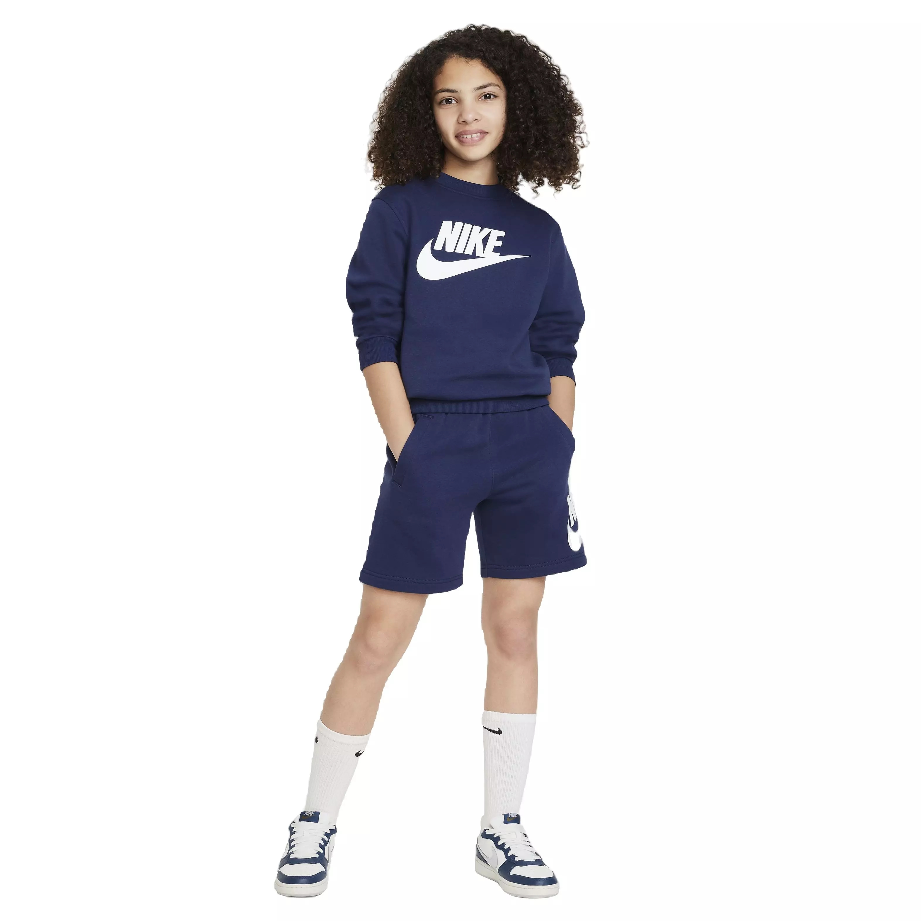 Nike Big Kids' Sportswear Club French Terry HBR Shorts - Navy - NAVY