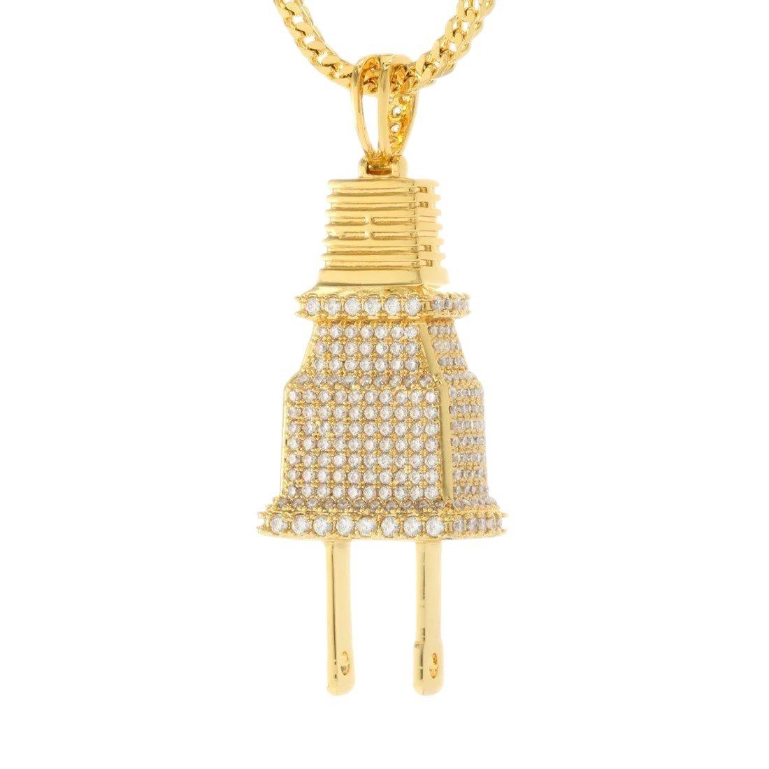 King Ice Iced Plug Necklace - GOLD