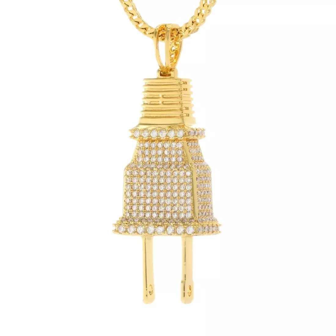 King Ice Iced Plug Necklace - GOLD