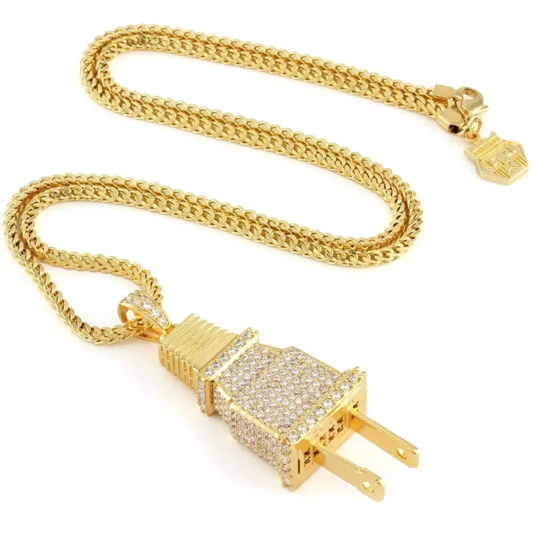 King Ice Iced Plug Necklace - GOLD