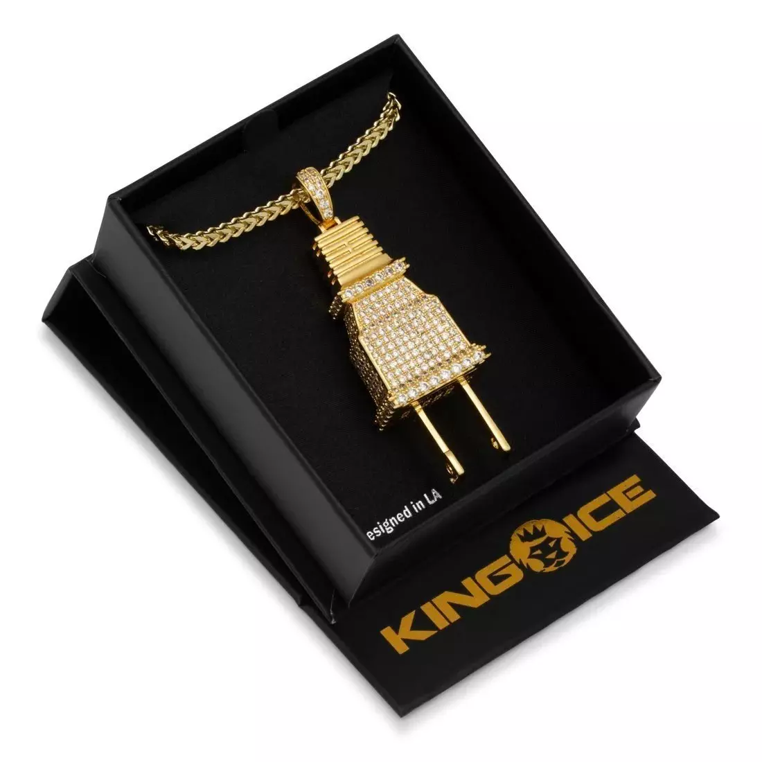 King Ice Iced Plug Necklace - GOLD