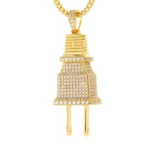King Ice Iced Plug Necklace - GOLD
