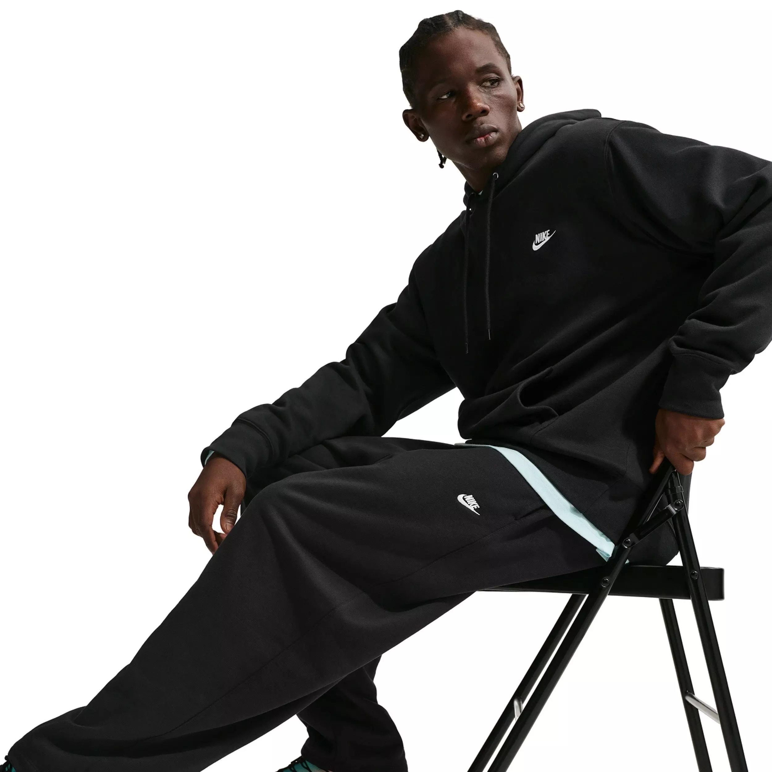 Nike Men's Sportswear Club Oversized French Terry Pants - BLACK