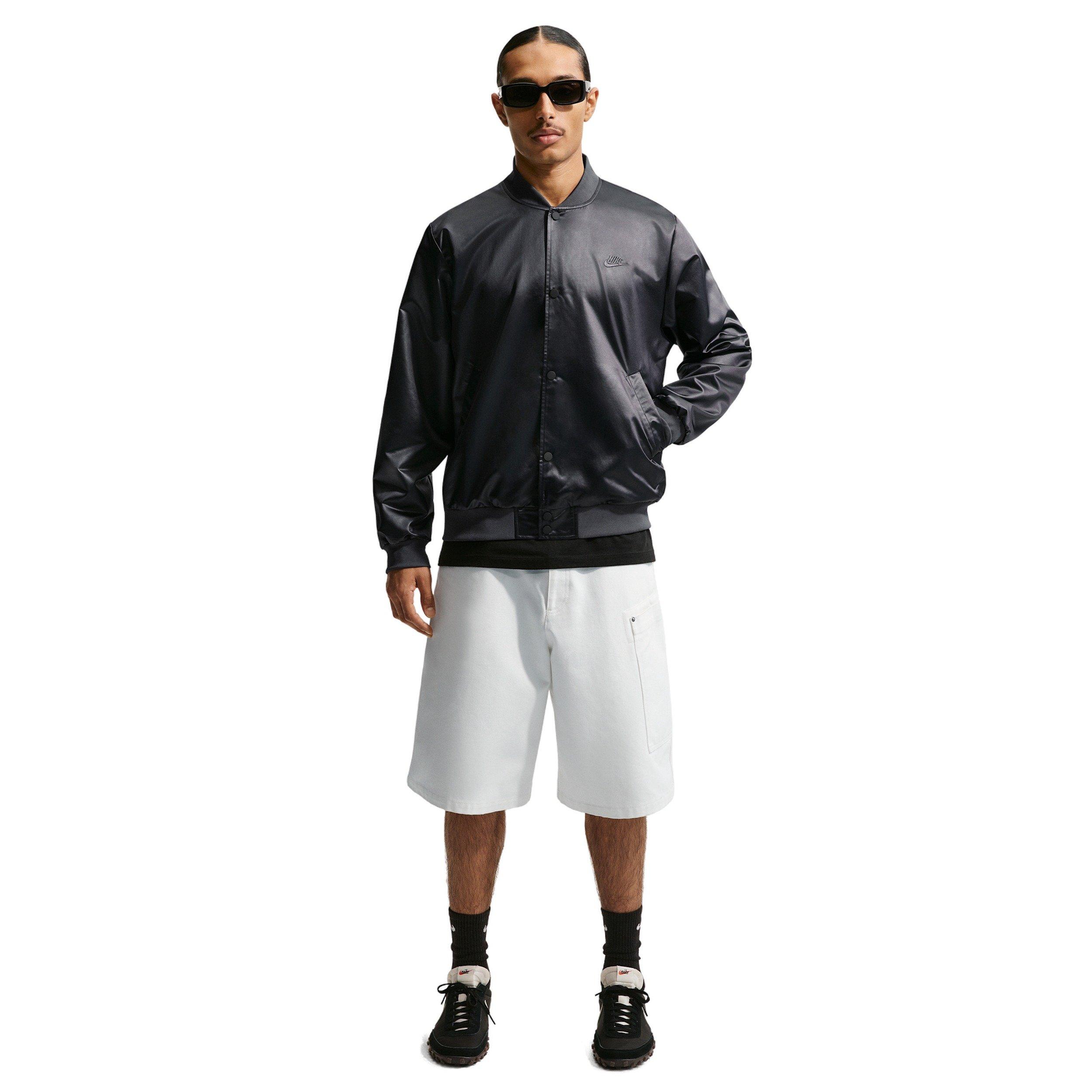 Nike Men's Sportswear Club Varsity Jacket - BLACK Thumbnail View 4