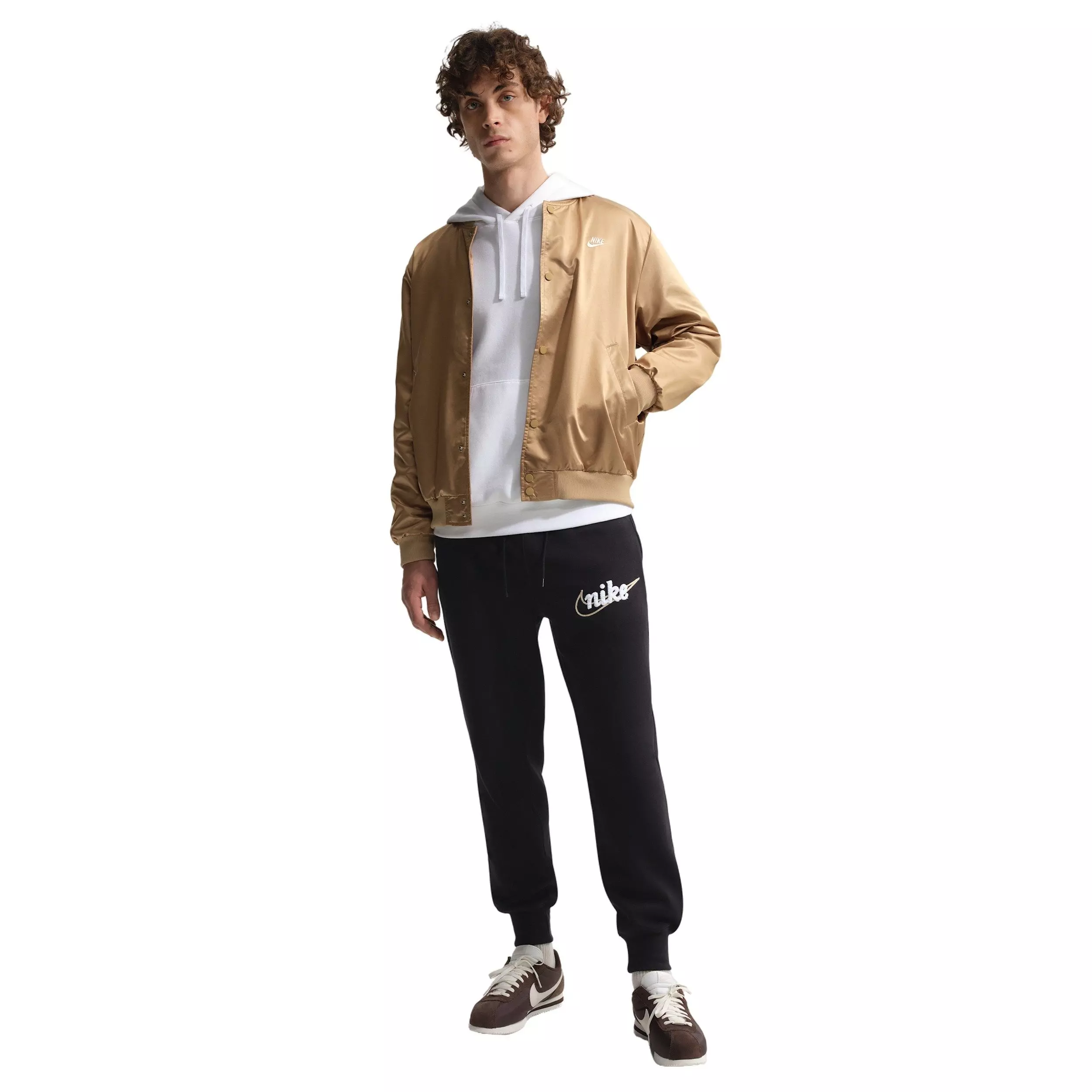 Nike Men's Sportswear Club Varsity Jacket - BEIGE