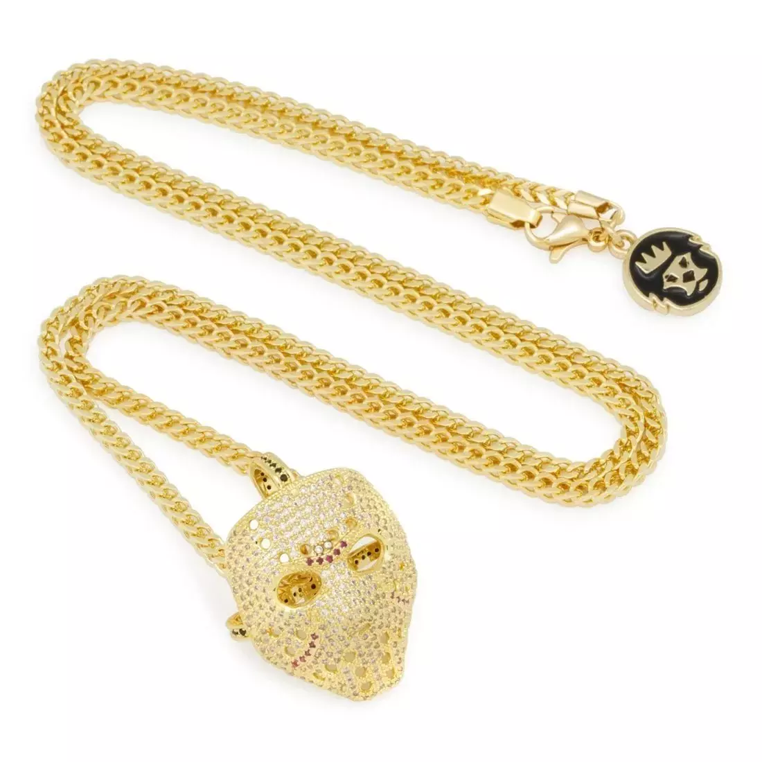 King Ice Hockey Mask Necklace - Gold - GOLD
