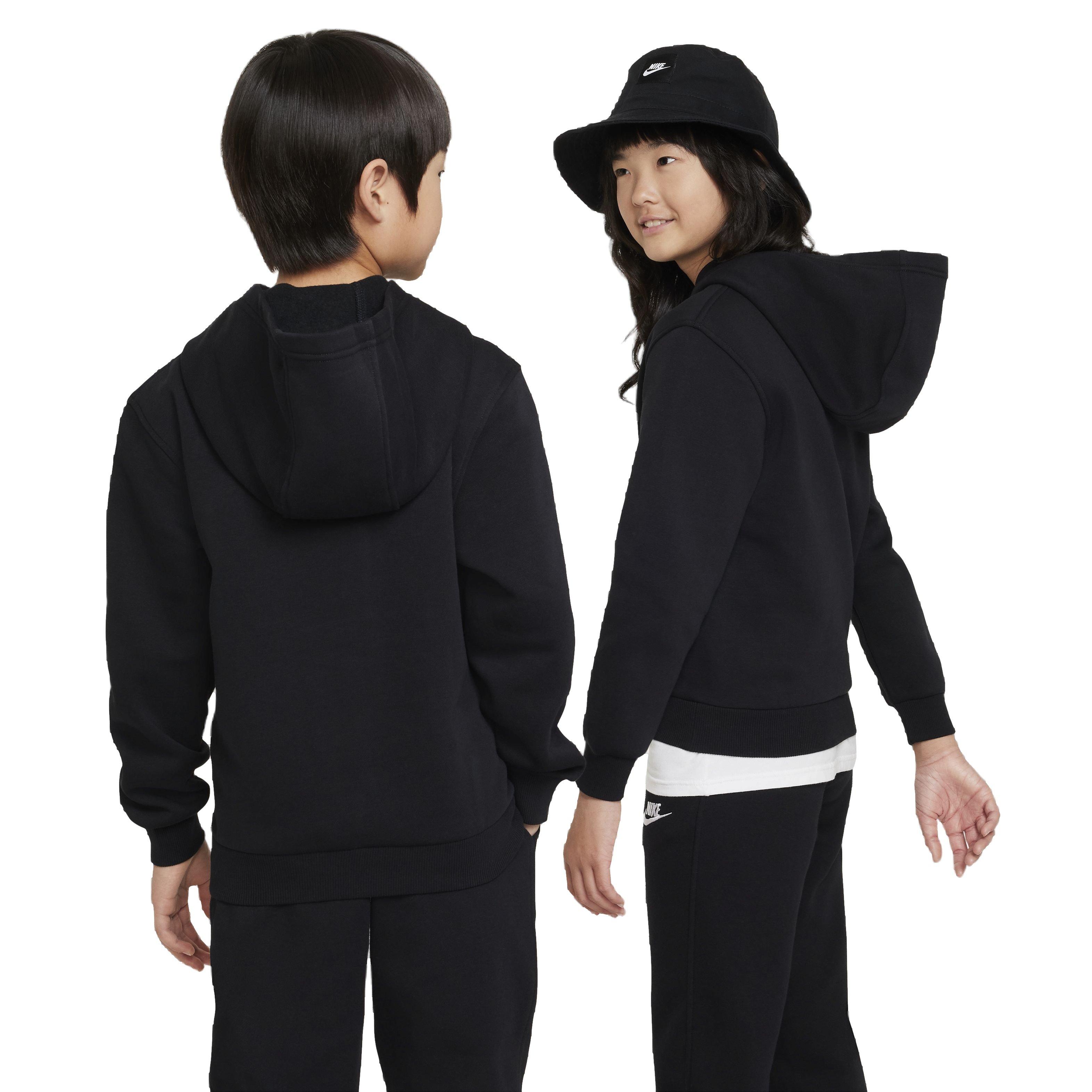 Nike Big Kids' Sportswear Club Fleece LBR Hoodie - Black - BLACK Thumbnail View 2