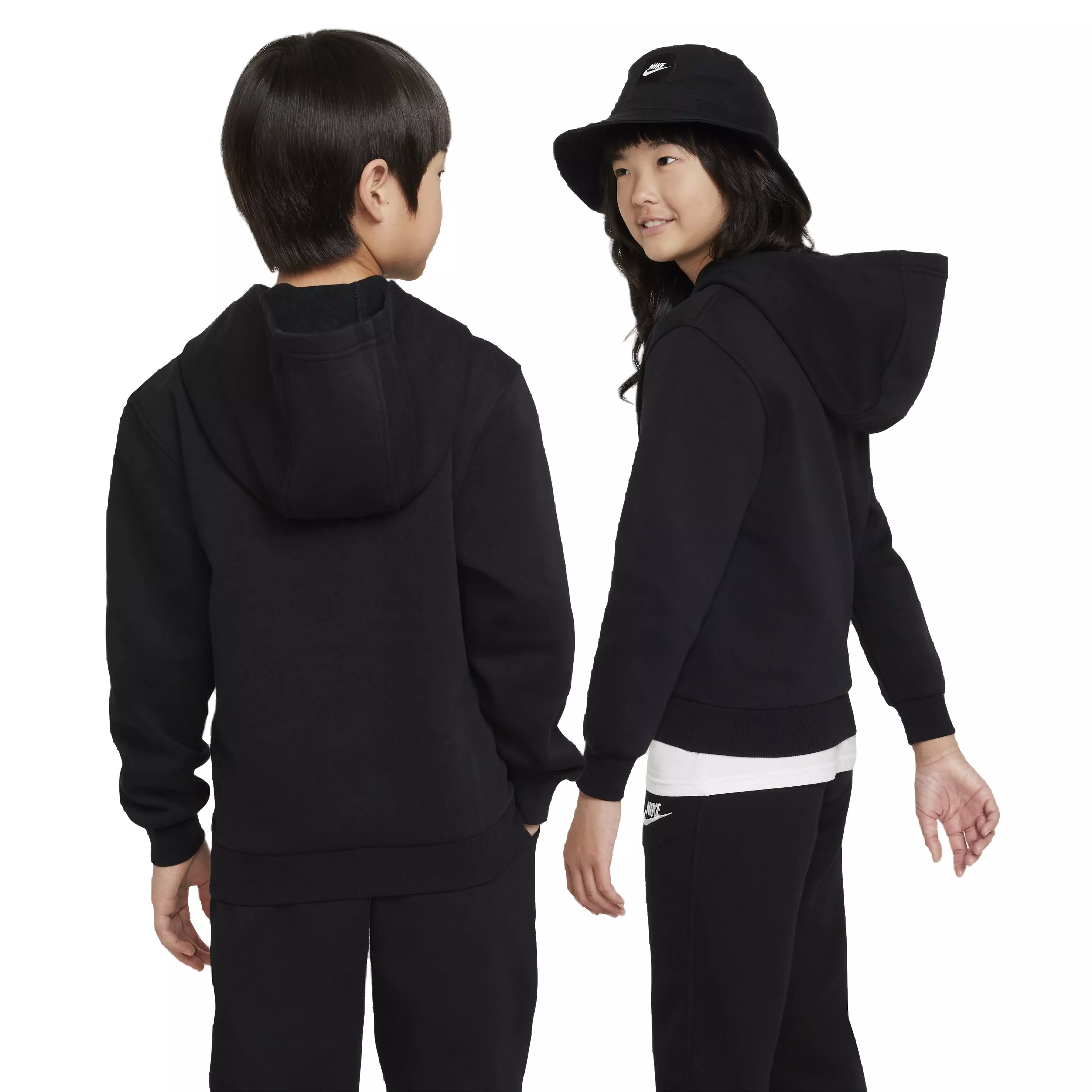 Nike Big Kids' Sportswear Club Fleece LBR Hoodie - Black - BLACK