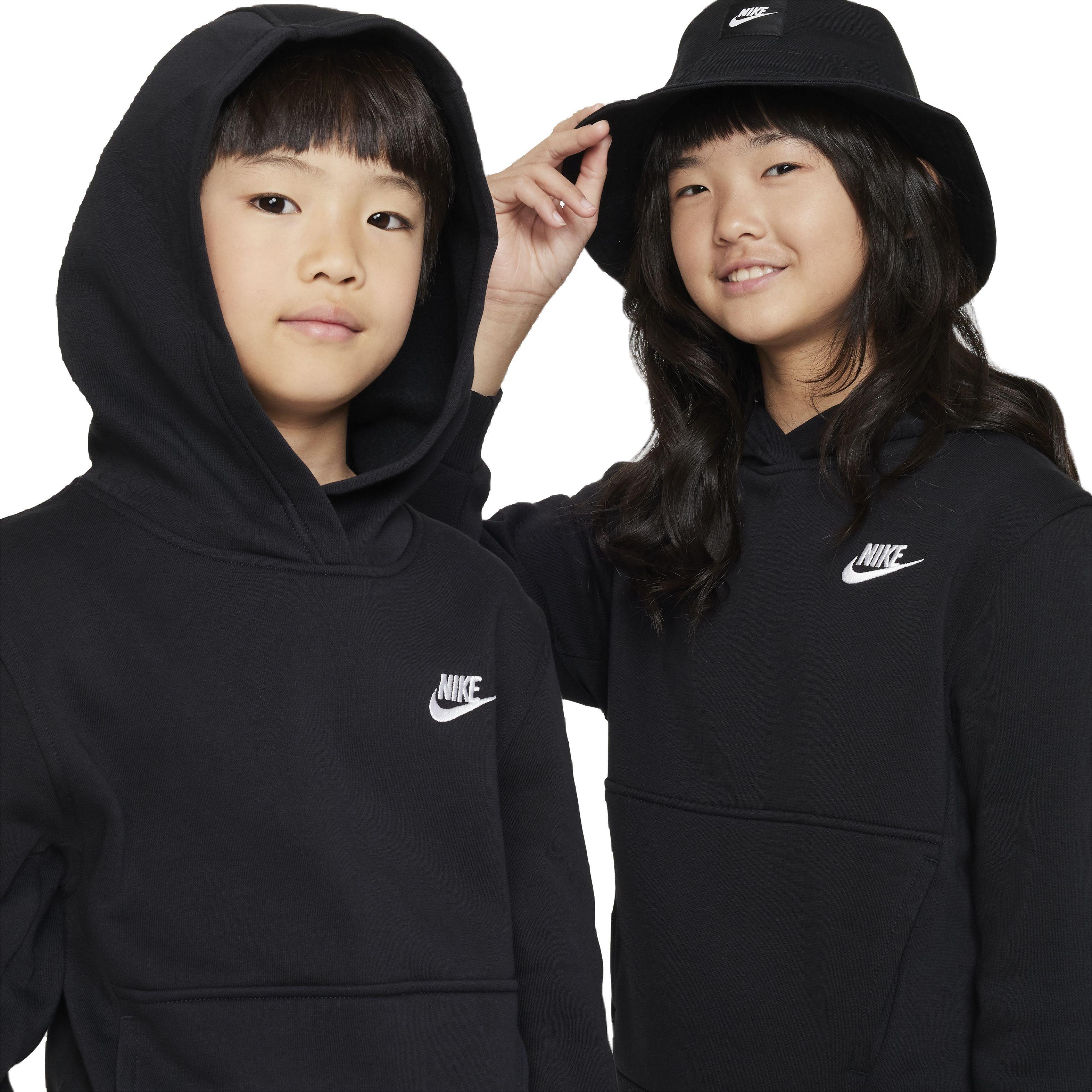 Nike Big Kids' Sportswear Club Fleece LBR Hoodie - Black - BLACK Thumbnail View 3