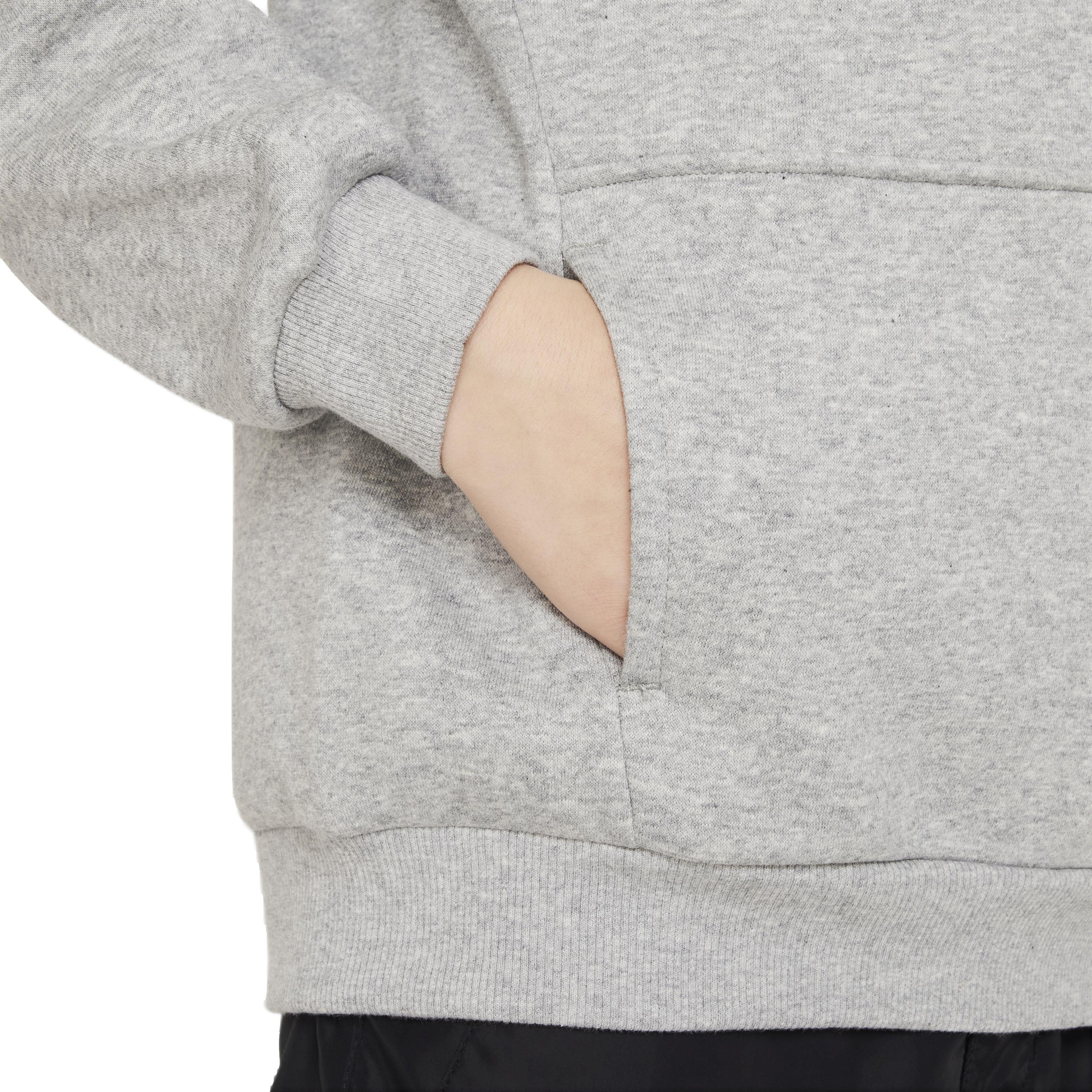 Nike Big Kids' Sportswear Club Fleece LBR Hoodie - Grey - GREY Thumbnail View 4