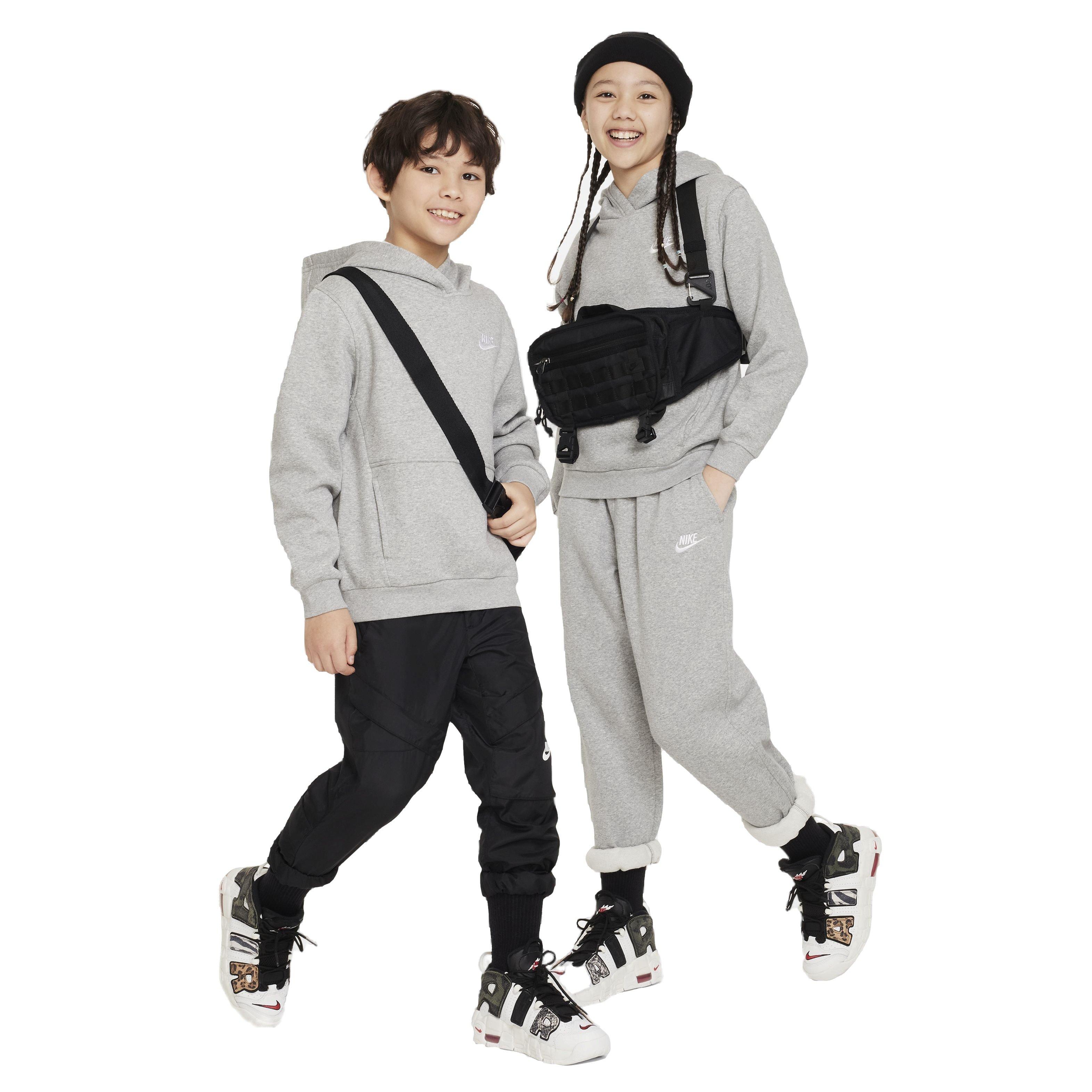 Nike Big Kids' Sportswear Club Fleece LBR Hoodie - Grey - GREY Thumbnail View 5