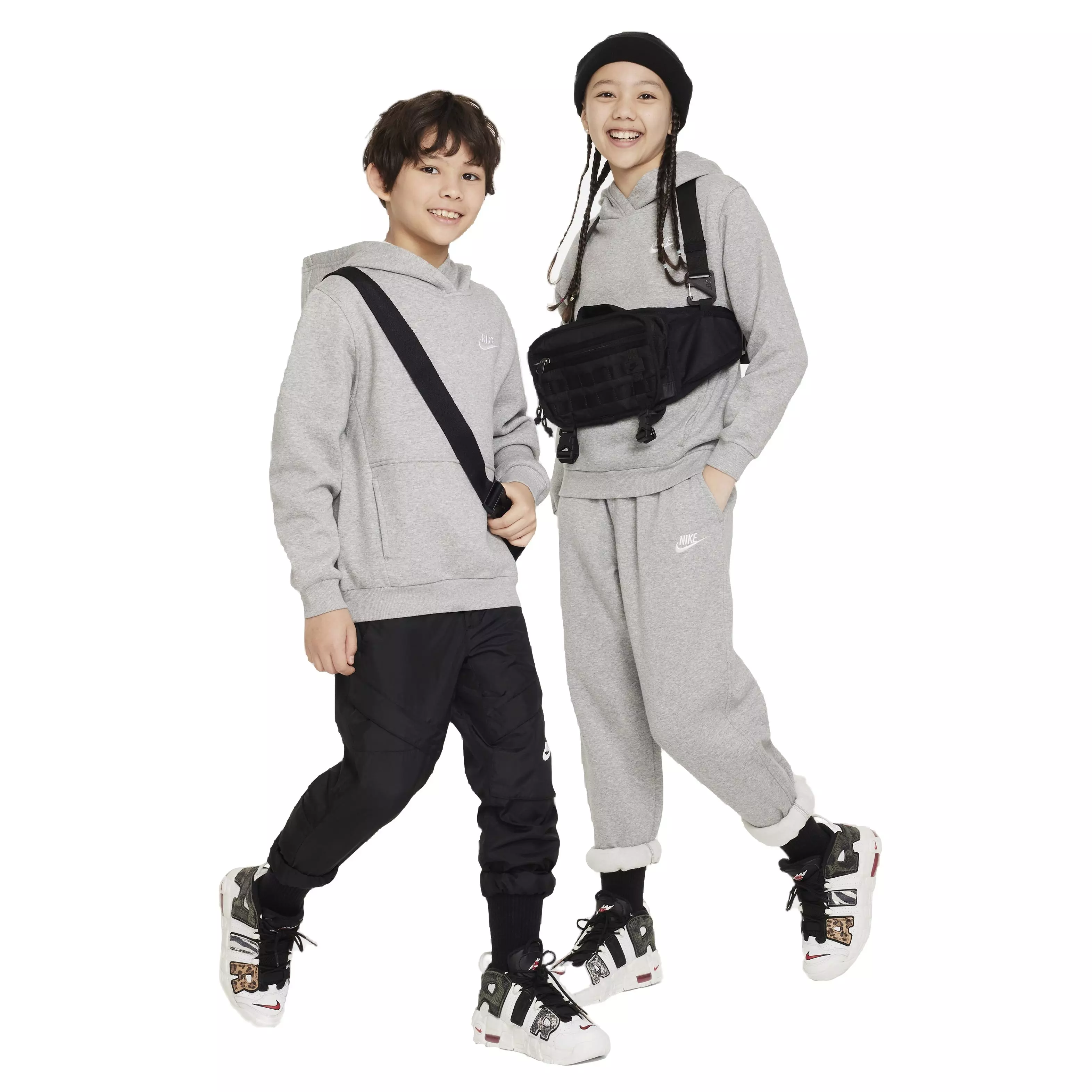 Nike Big Kids' Sportswear Club Fleece LBR Hoodie - Grey - GREY