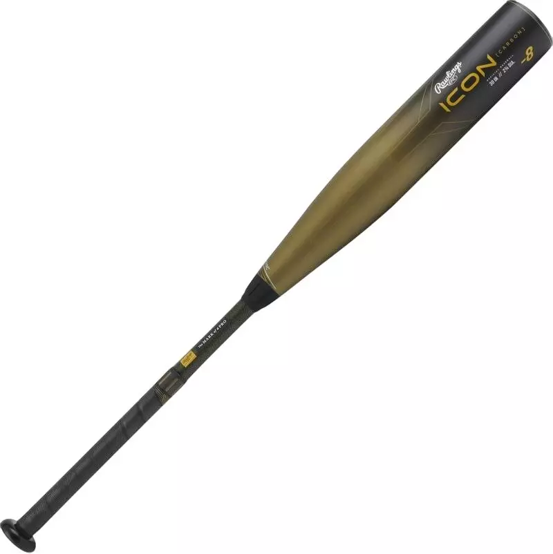 Rawlings Icon USSSA Baseball Bat (-8) 2023 - BLACK/GOLD