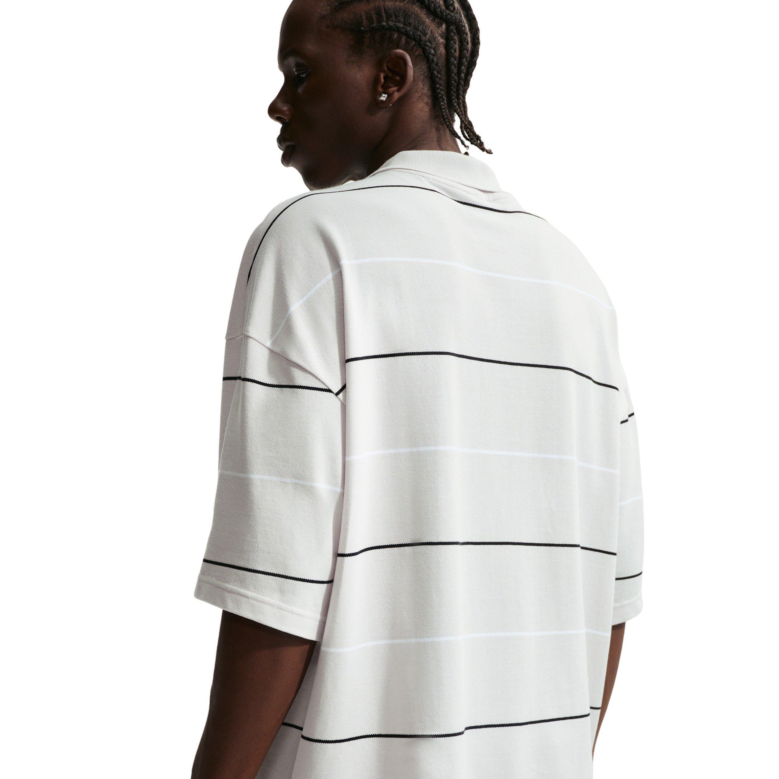 Nike Men's Sportswear Club Oversized Striped Polo - GREY Thumbnail View 2