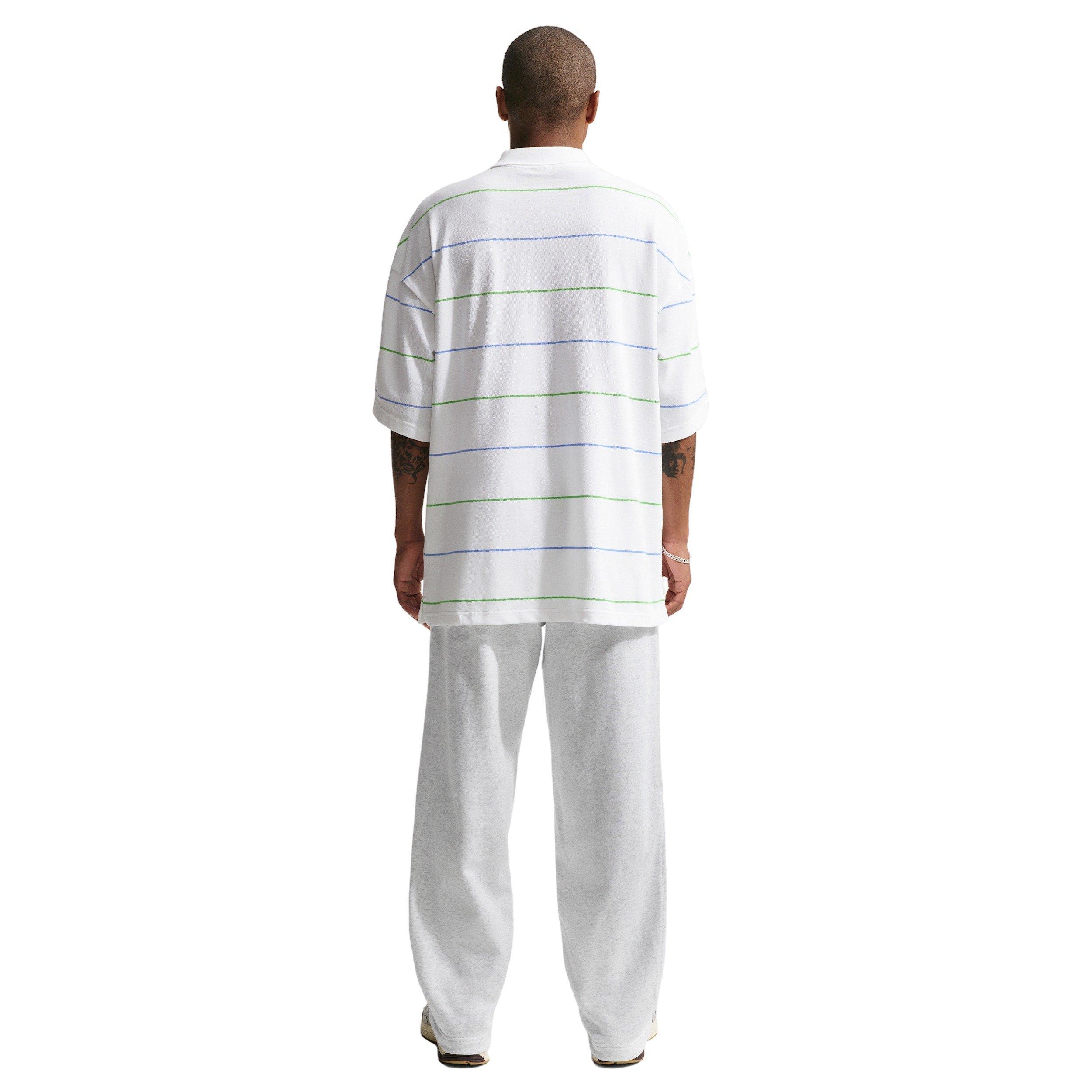 Nike Men's Sportswear Club Oversized Striped Polo - WHITE Thumbnail View 5