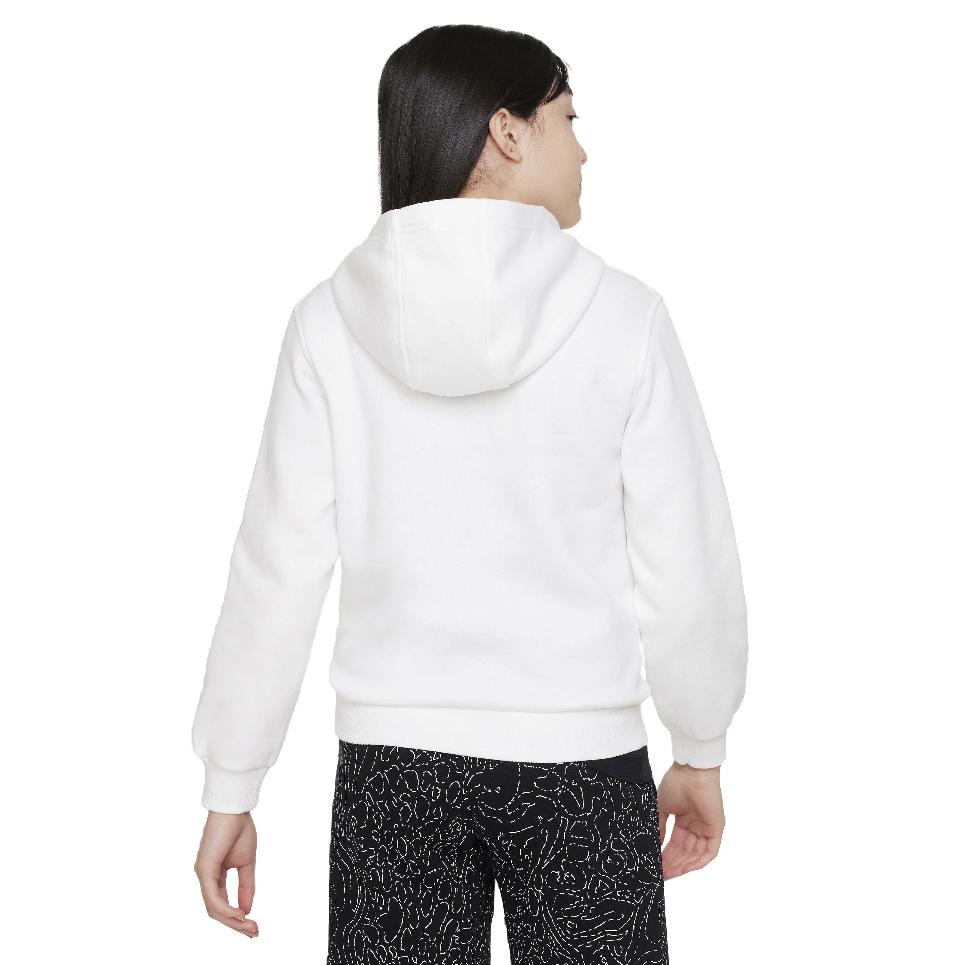 Nike Big Kids' Sportswear Club Fleece LBR Hoodie - White - WHITE Thumbnail View 2