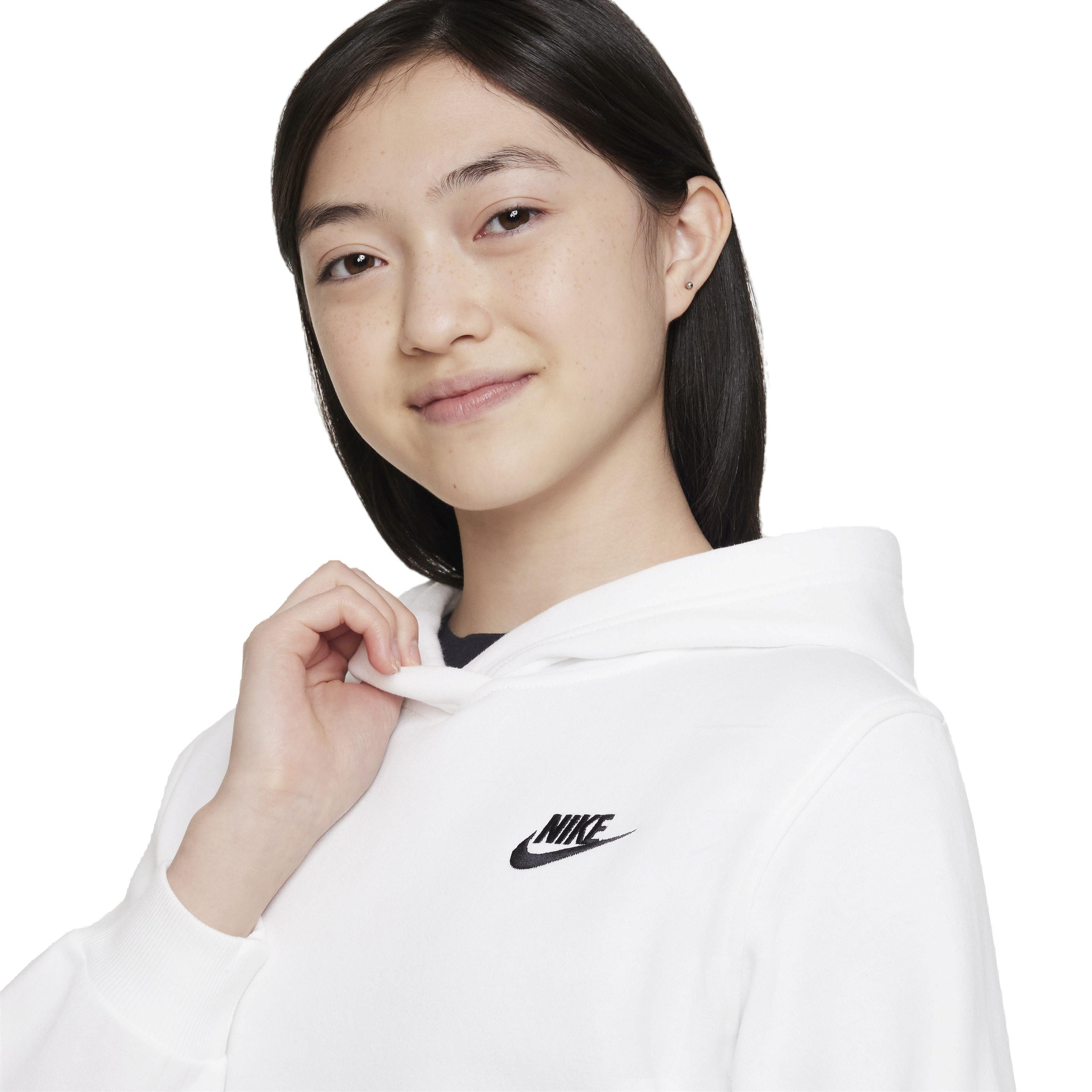 Nike Big Kids' Sportswear Club Fleece LBR Hoodie - White - WHITE Thumbnail View 3