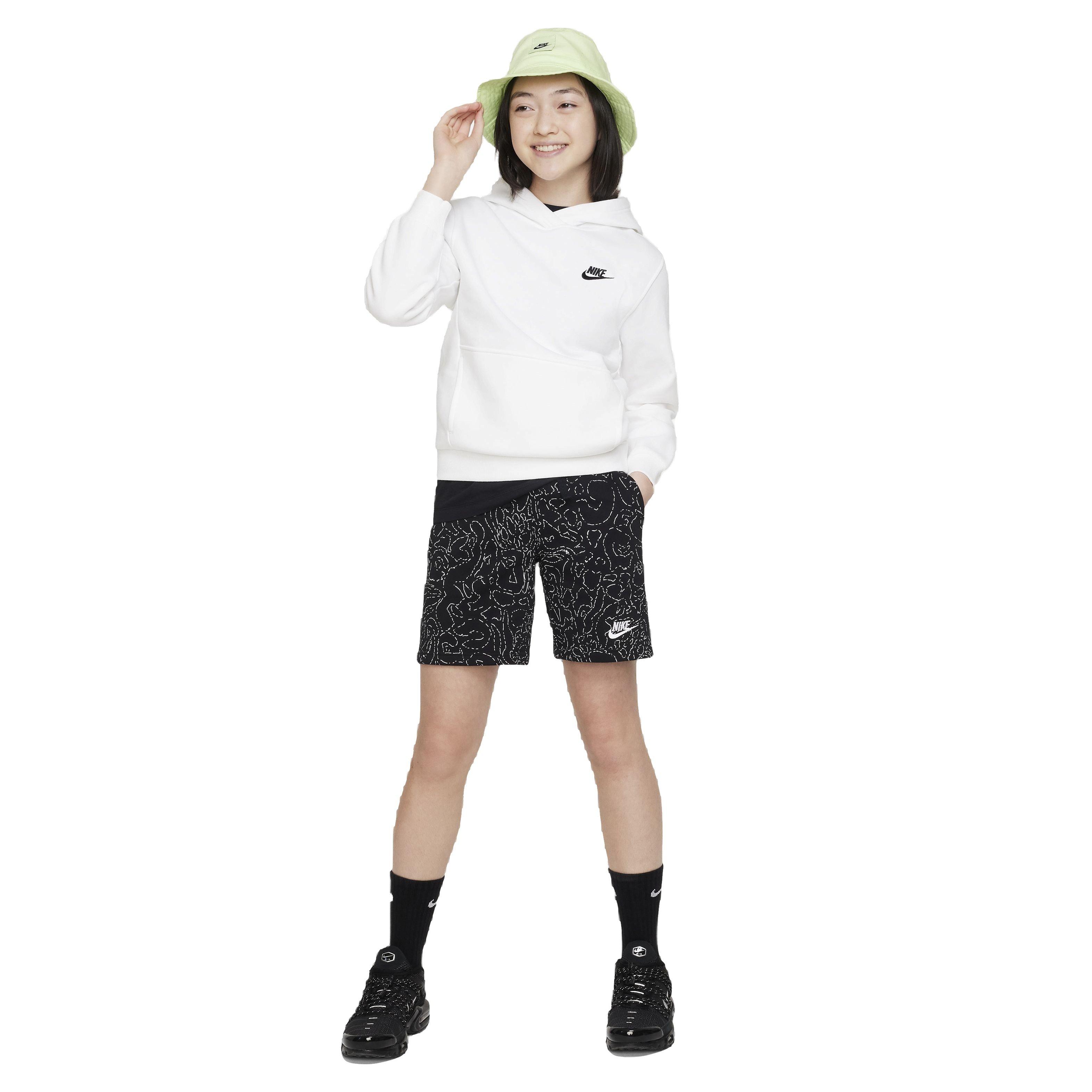 Nike Big Kids' Sportswear Club Fleece LBR Hoodie - White - WHITE Thumbnail View 5