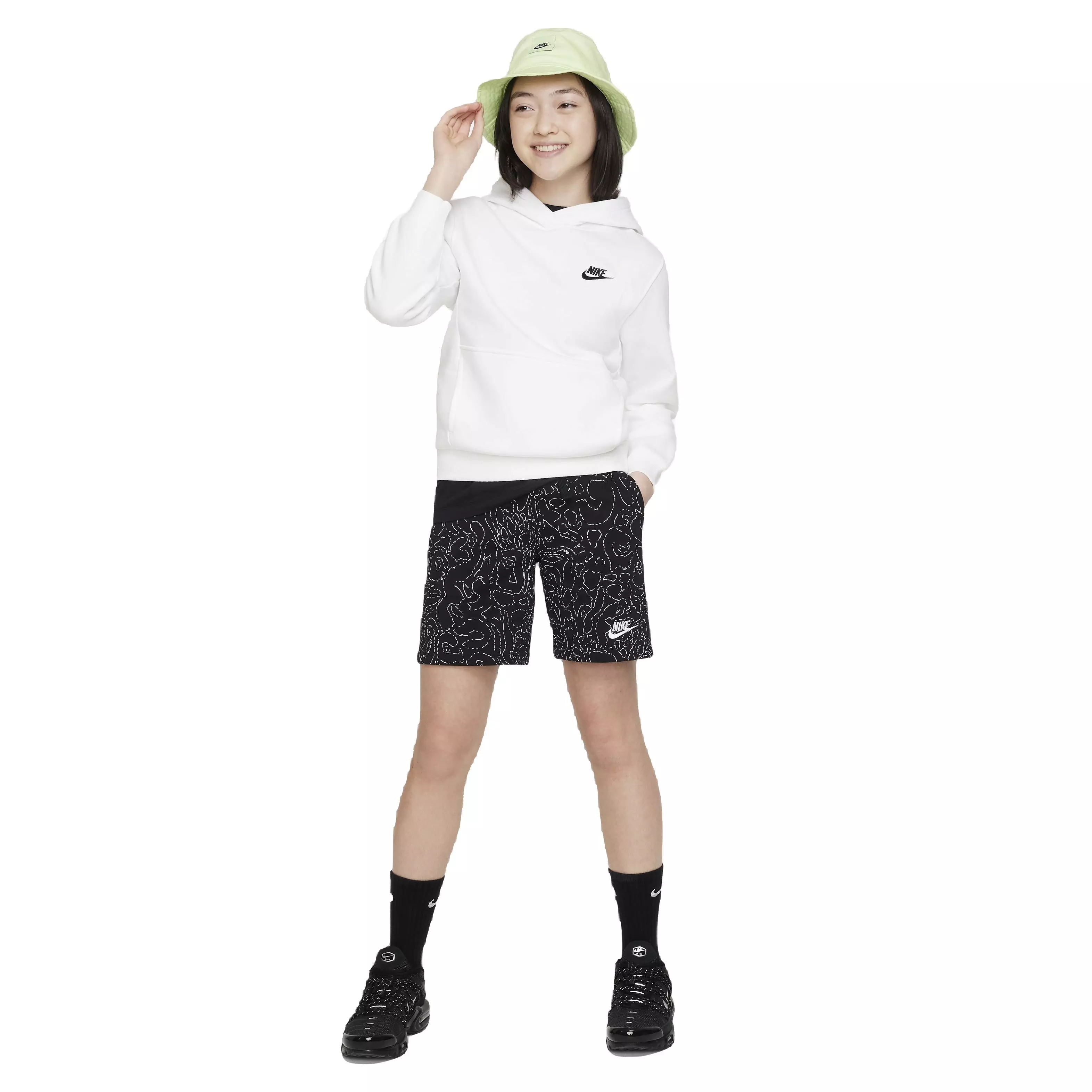 Nike Big Kids' Sportswear Club Fleece LBR Hoodie - White - WHITE