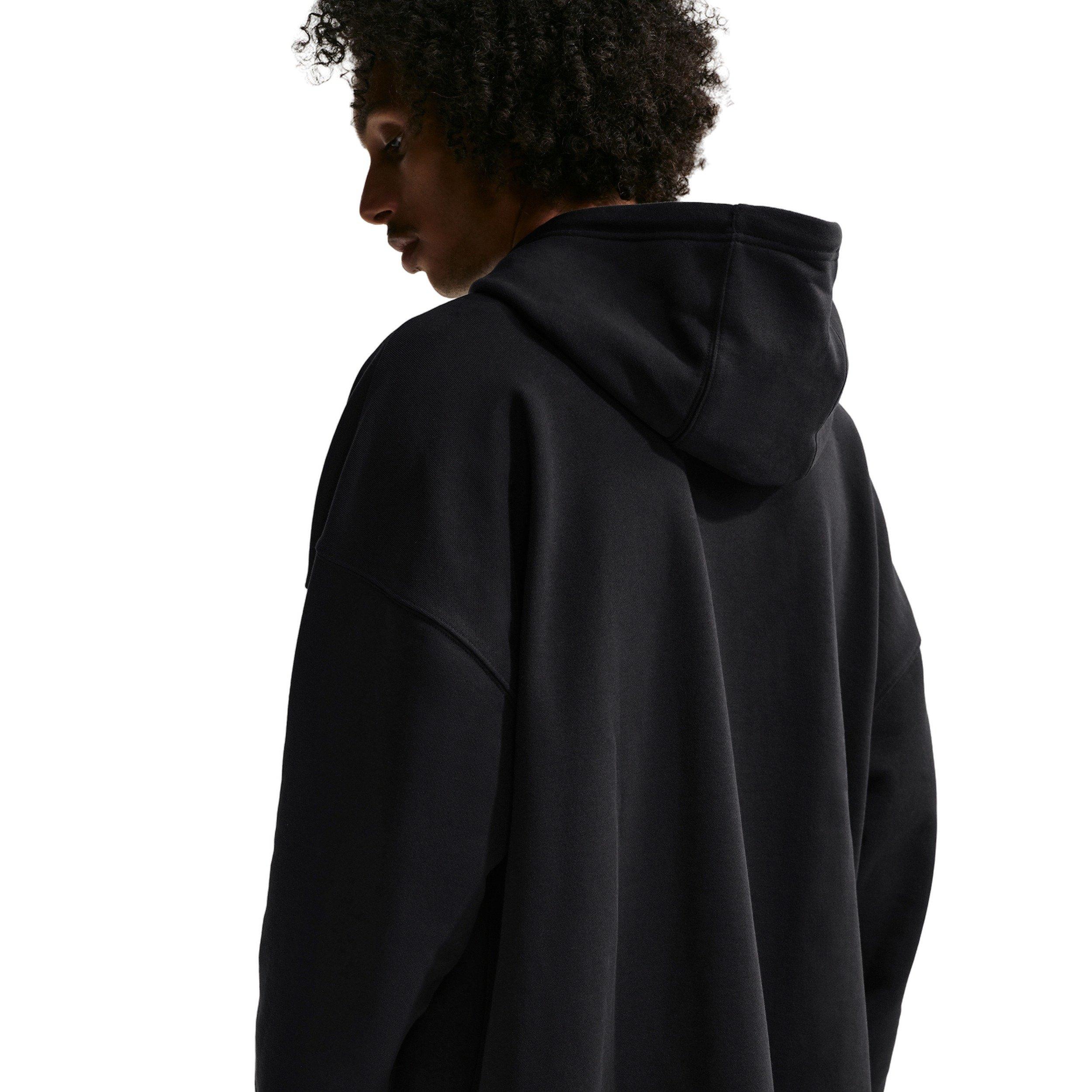Nike Men's Sportswear Club Oversized French Terry Pullover Hoodie - BLACK Thumbnail View 2