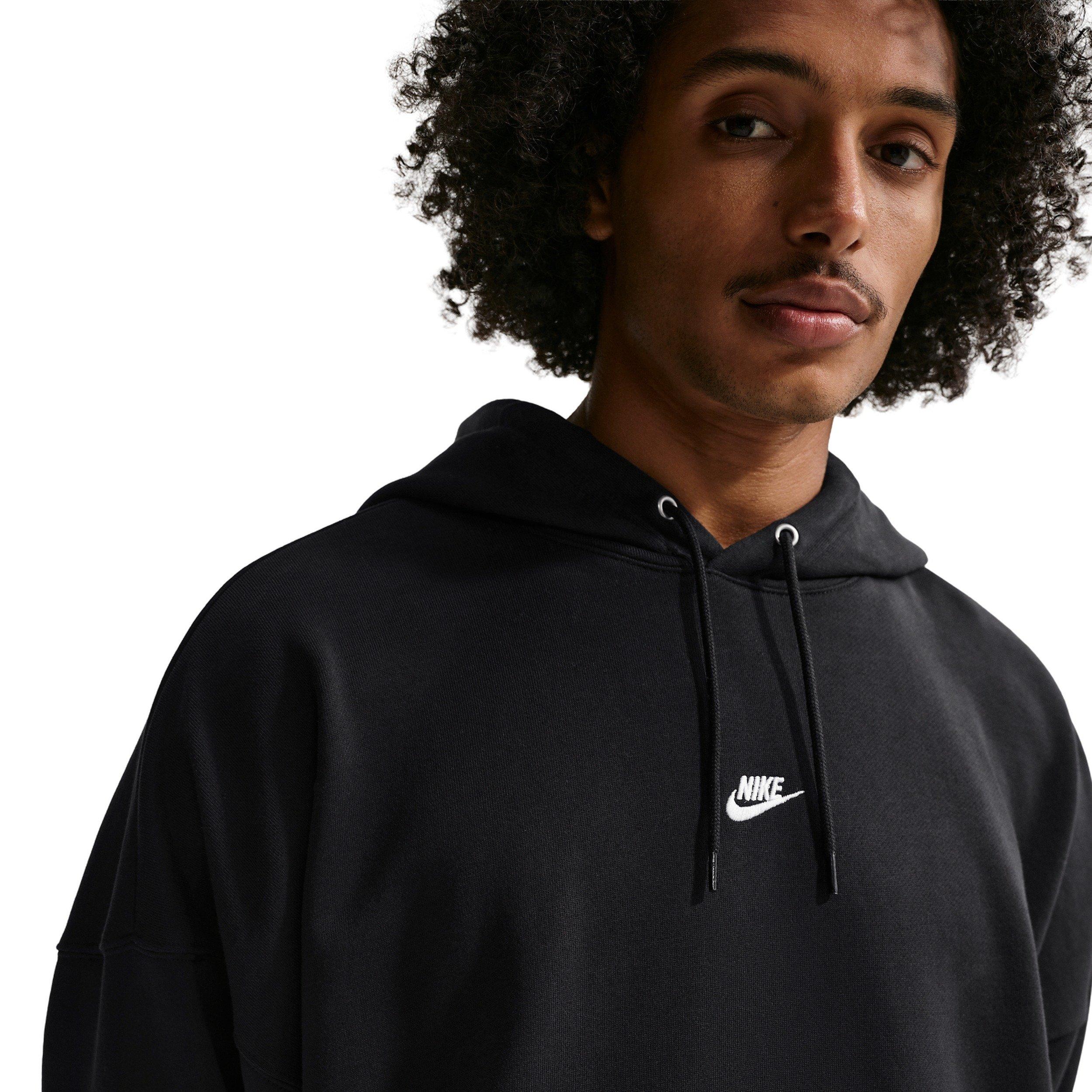 Nike Men's Sportswear Club Oversized French Terry Pullover Hoodie - BLACK Thumbnail View 3
