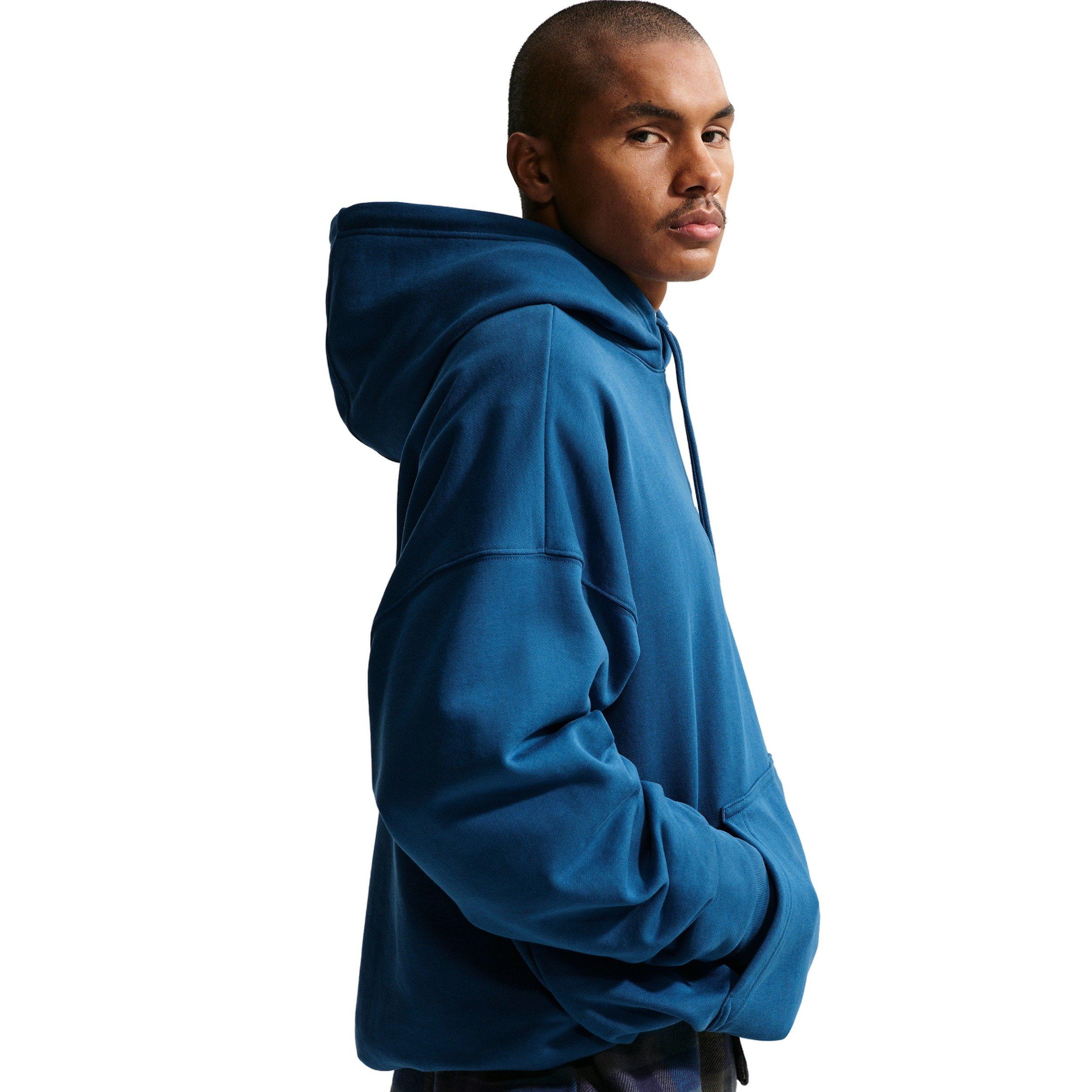 Nike Men's Sportswear Club Oversized French Terry Pullover Hoodie - BLUE Thumbnail View 3
