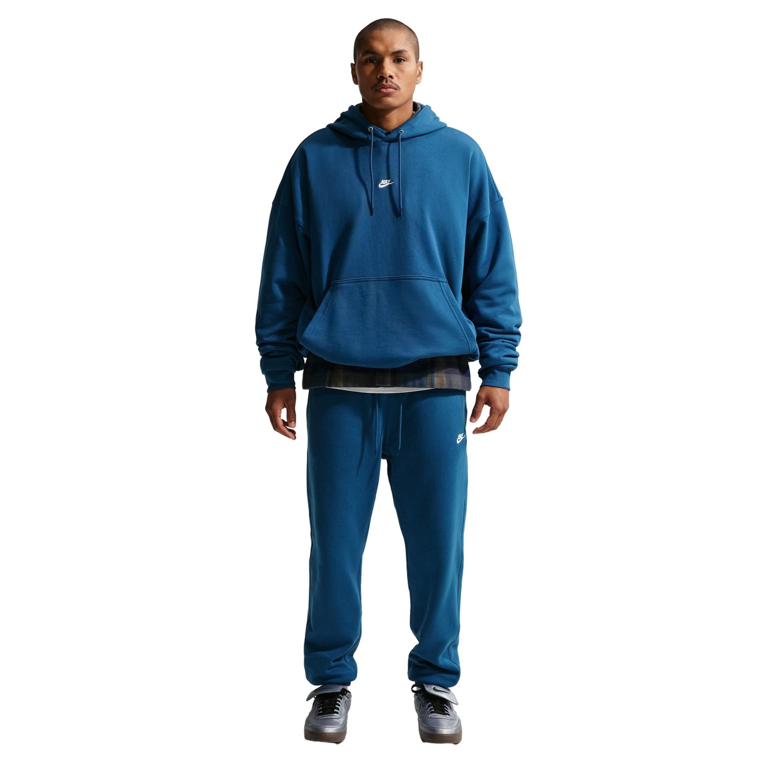 Nike Men's Sportswear Club Oversized French Terry Pullover Hoodie - BLUE Thumbnail View 4