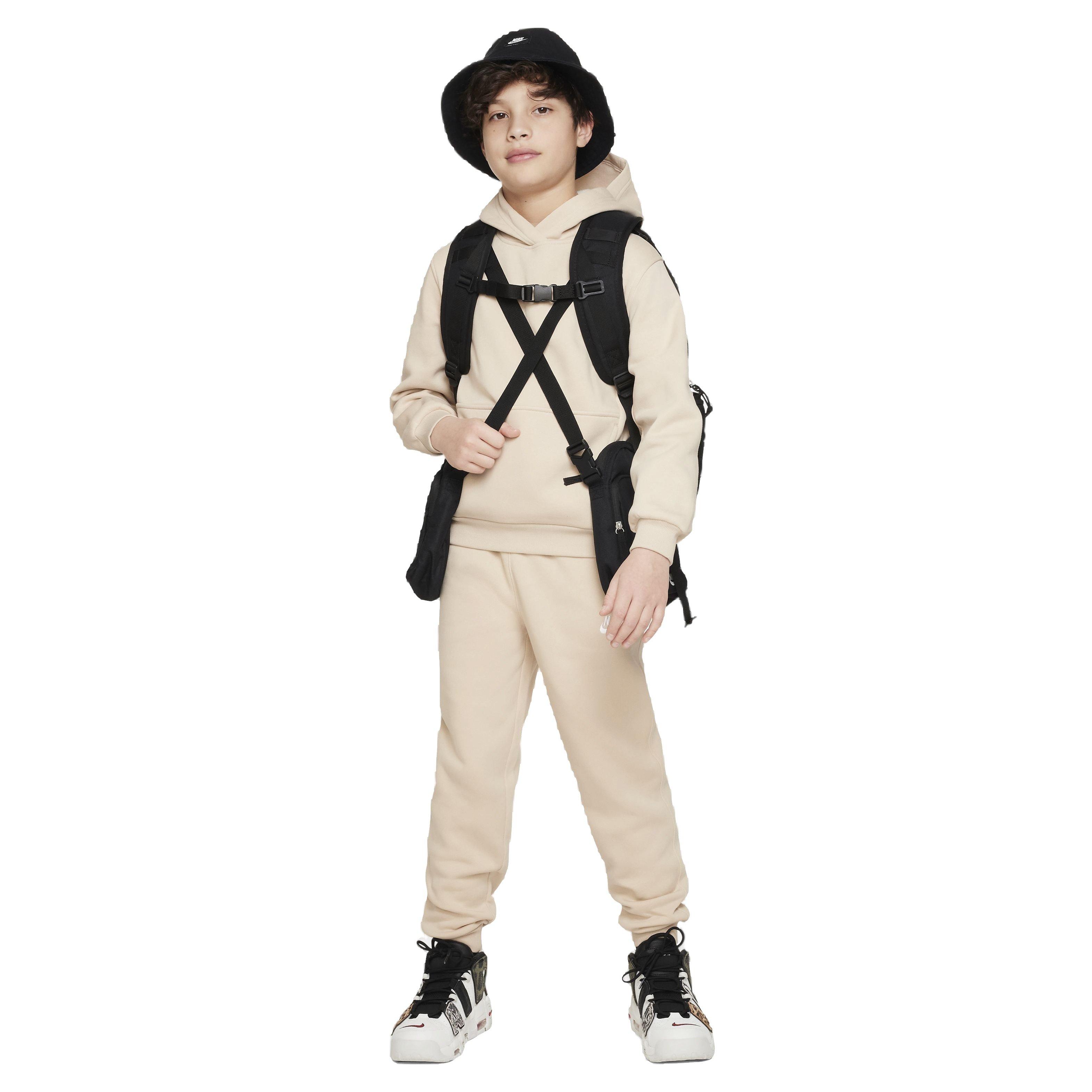 Nike Big Kids' Sportswear Club Fleece LBR Hoodie - Brown - BROWN Thumbnail View 5