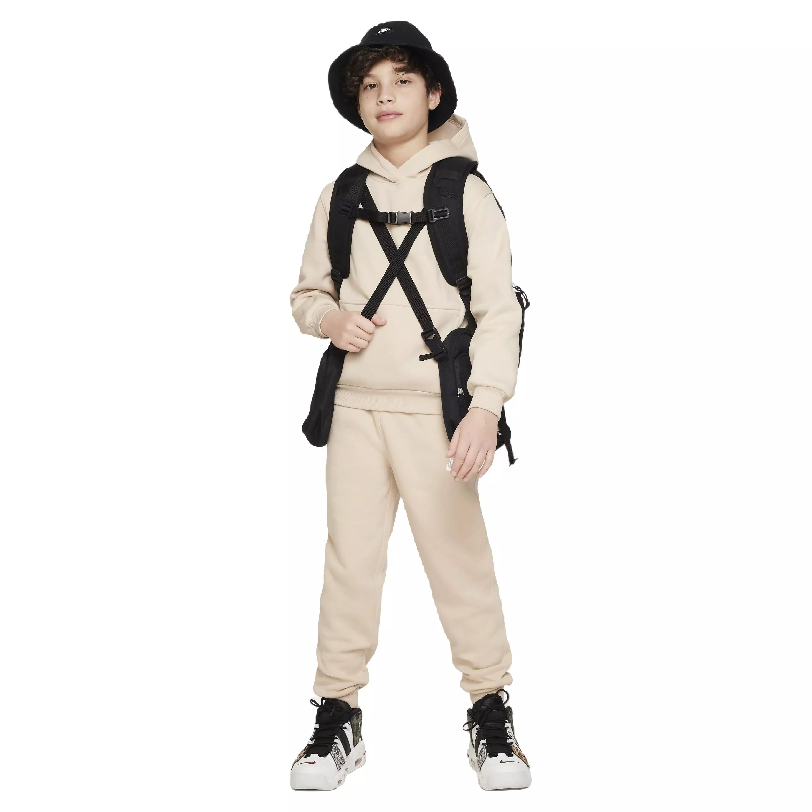 Nike Big Kids' Sportswear Club Fleece LBR Hoodie -Brown - BROWN