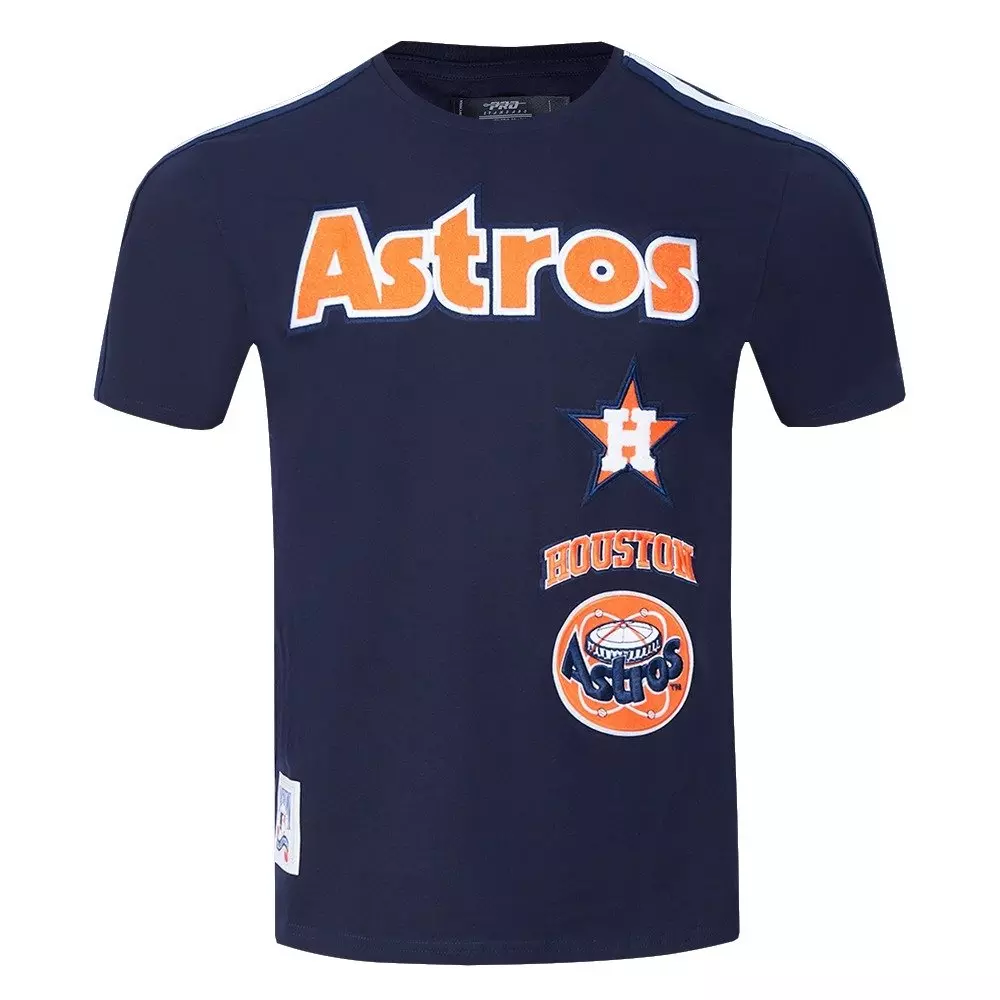 Pro Standard Men's MLB Houston Astros Retro Classic Single Jersey Striped Tee -Navy - NAVY