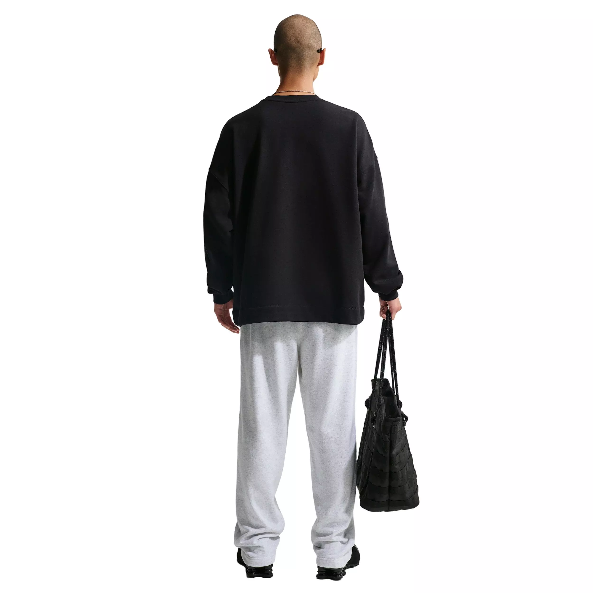 Nike Men's Sportswear Club Oversized French Terry Crew-Neck Sweatshirt - BLACK