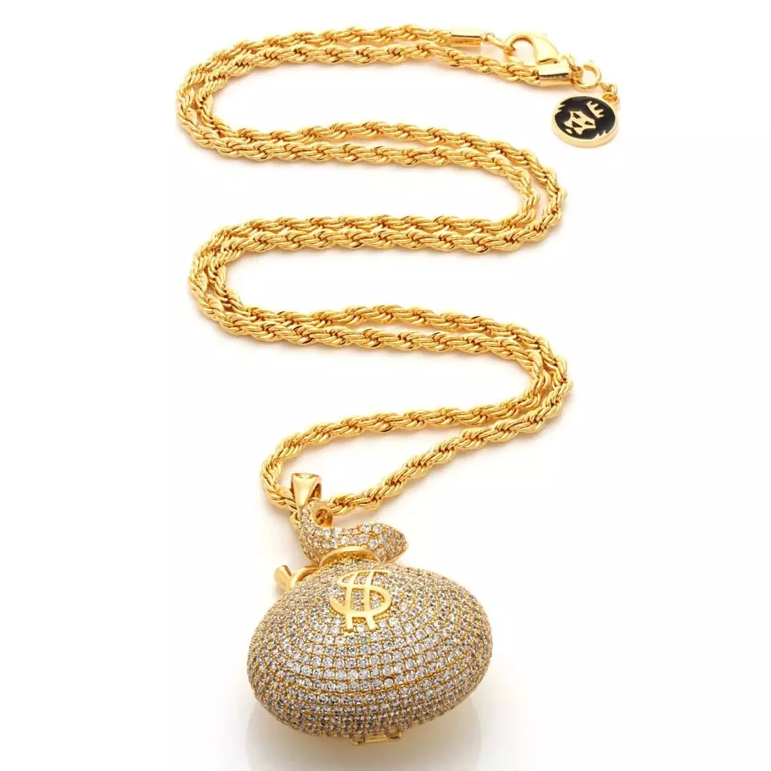 King Ice Money Bag Stash Necklace - GOLD