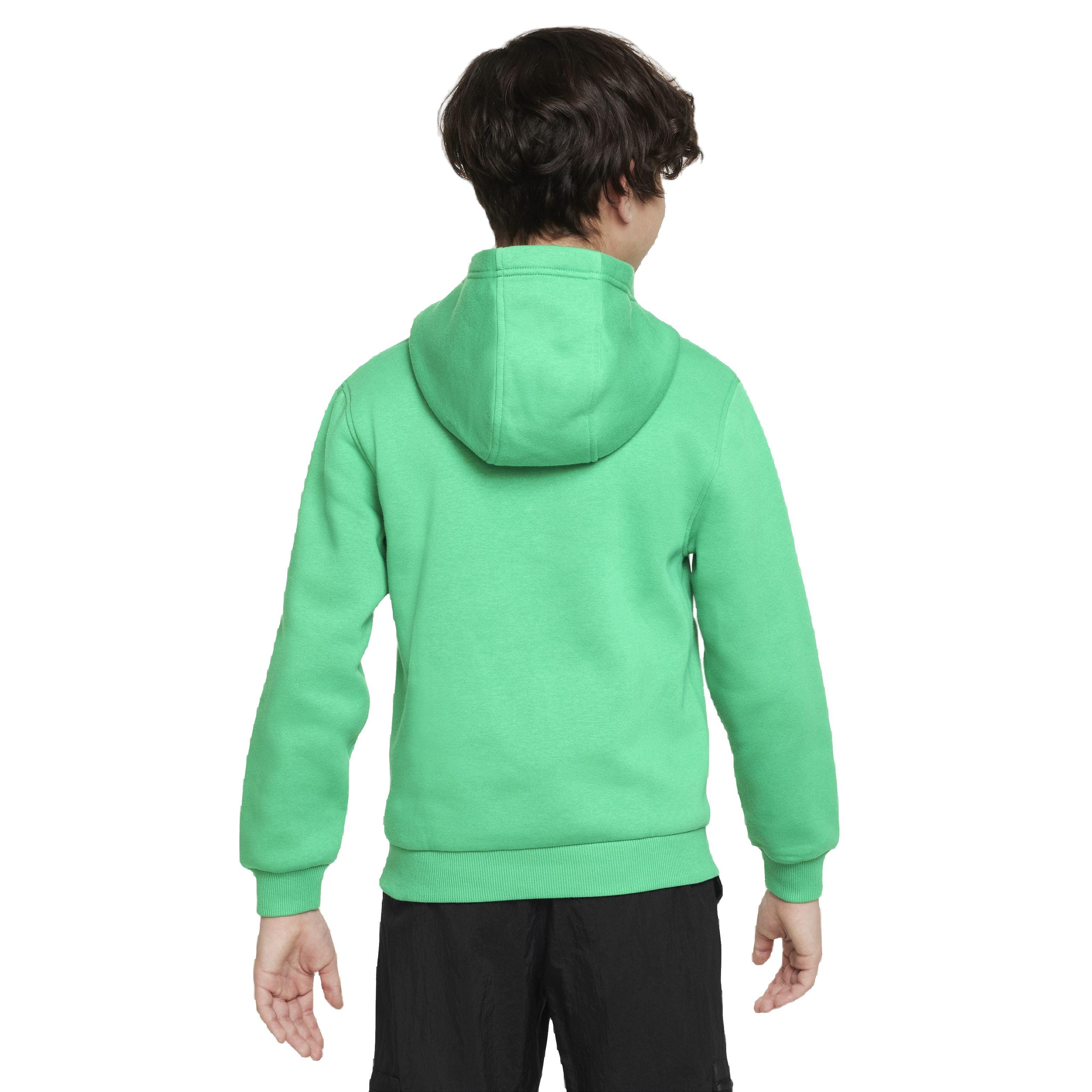 Nike Big Kids' Sportswear Club Fleece LBR Hoodie -Green - GREEN Thumbnail View 2