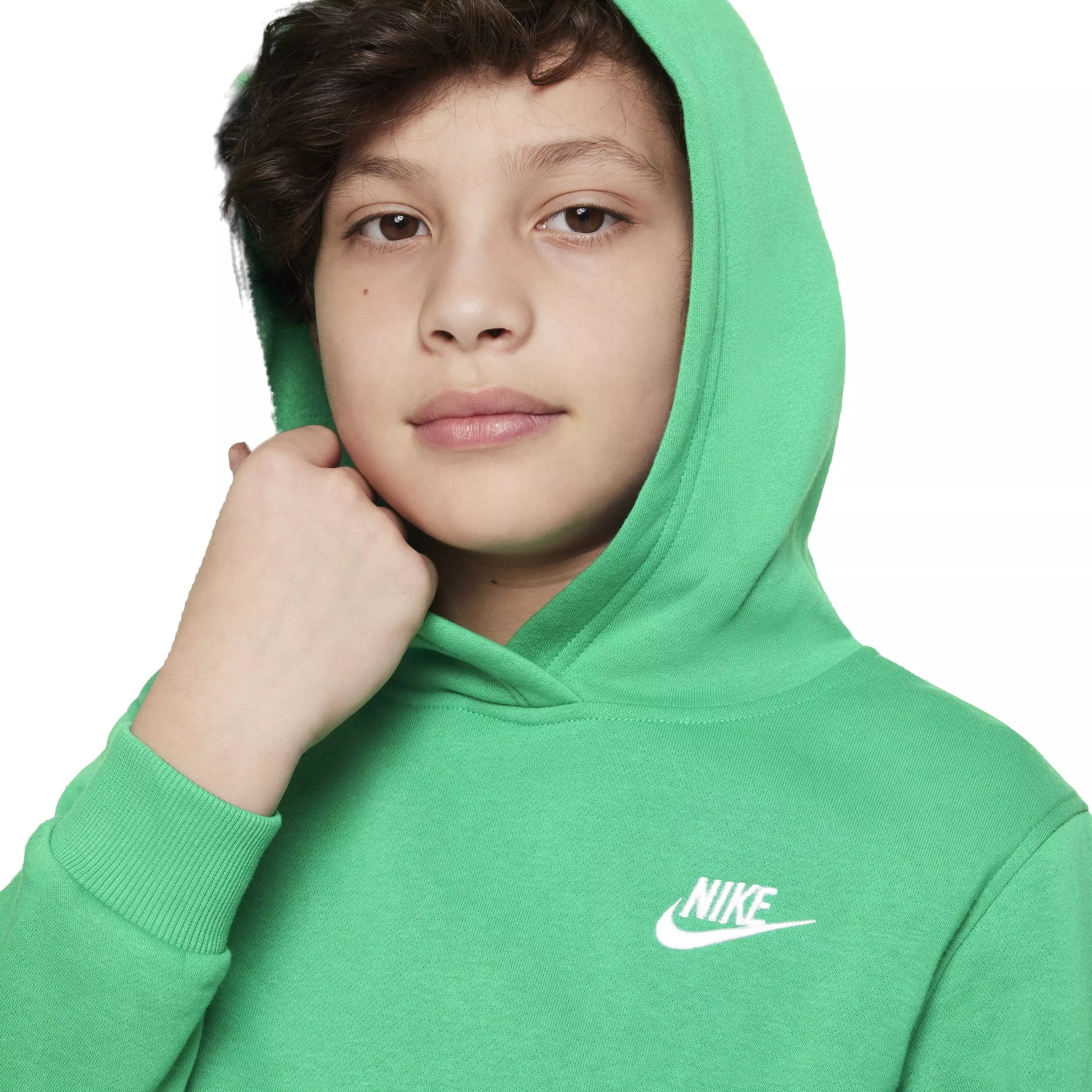 Nike Big Kids' Sportswear Club Fleece LBR Hoodie -Green - GREEN