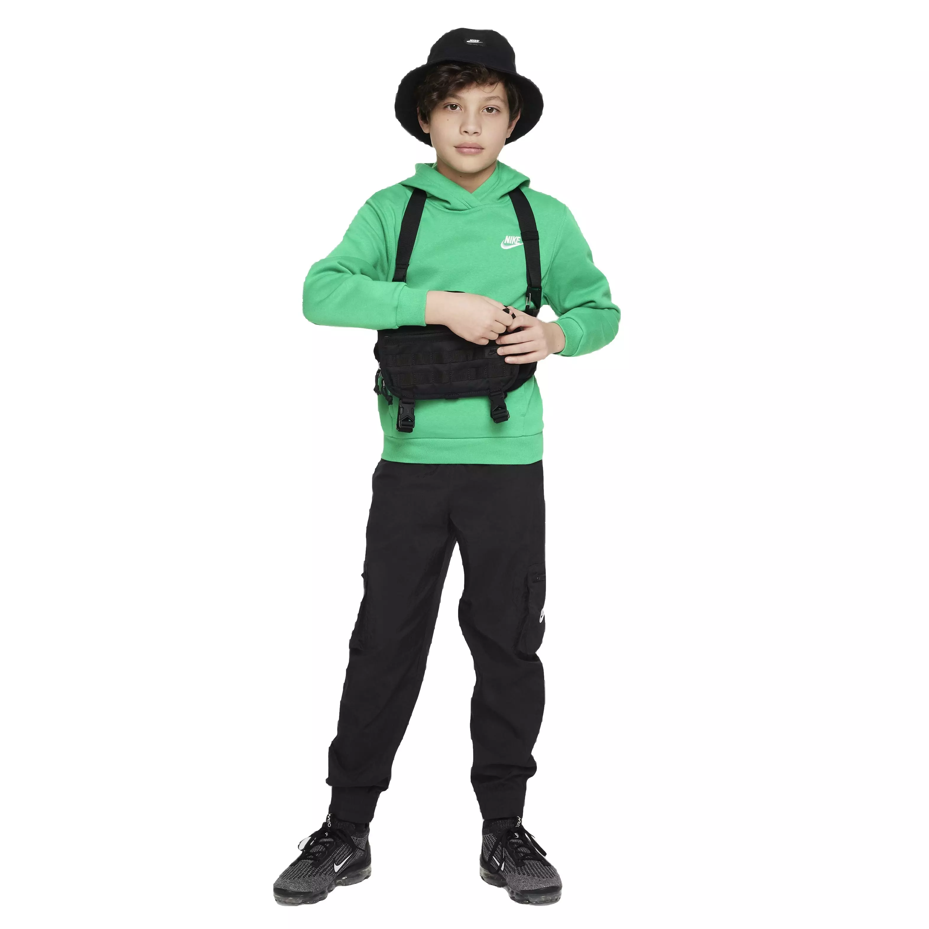 Nike Big Kids' Sportswear Club Fleece LBR Hoodie -Green - GREEN