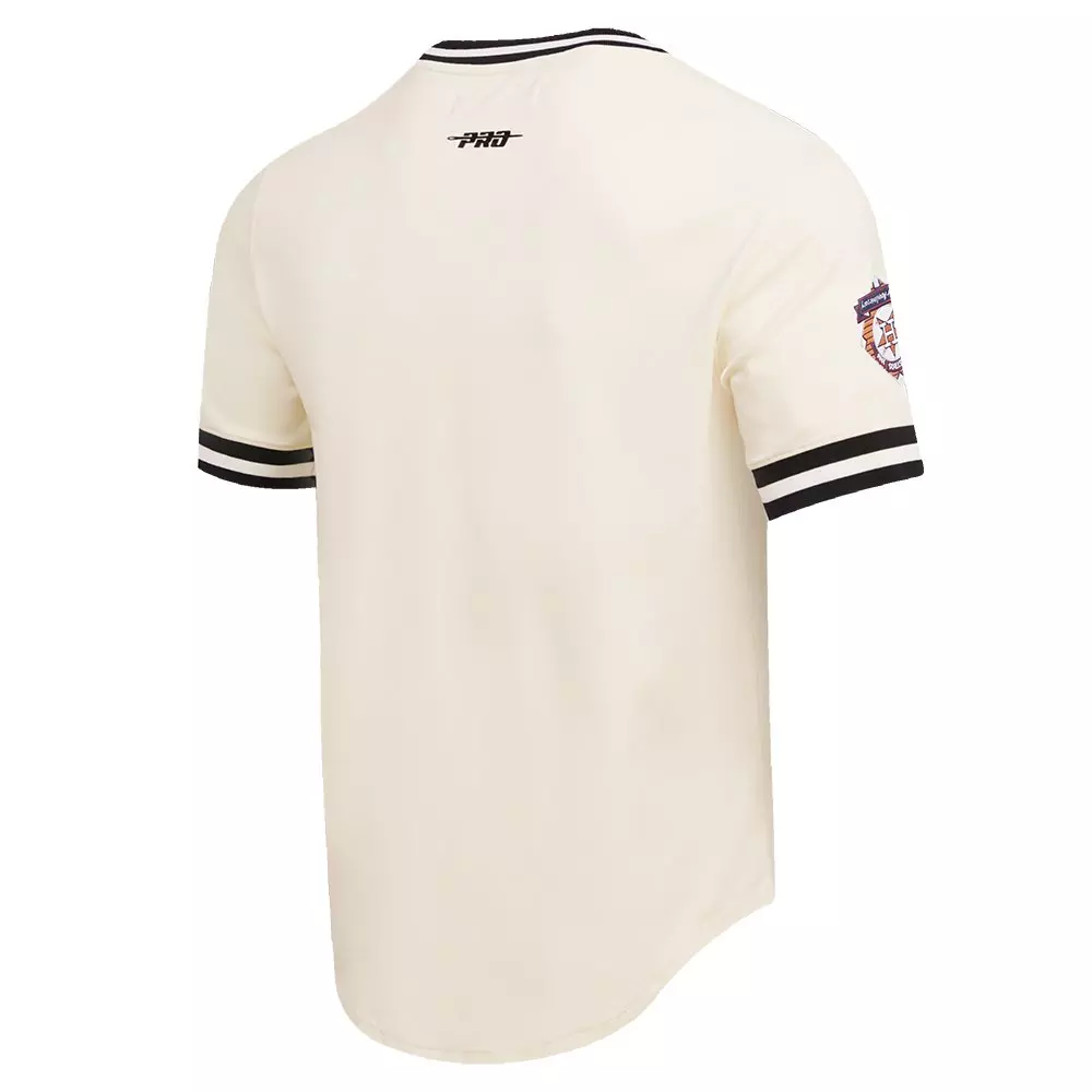 Pro Standard Men's MLB Houston Astros Retro Classic Double Knit Tee - Eggshell/Navy - EGGSHELL/NAVY