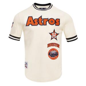Pro Standard Men's MLB Houston Astros Retro Classic Double Knit Tee -Eggshell/Navy