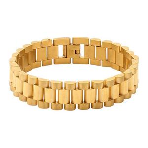 King Ice 15mm Rollie Link Bracelet - GOLD