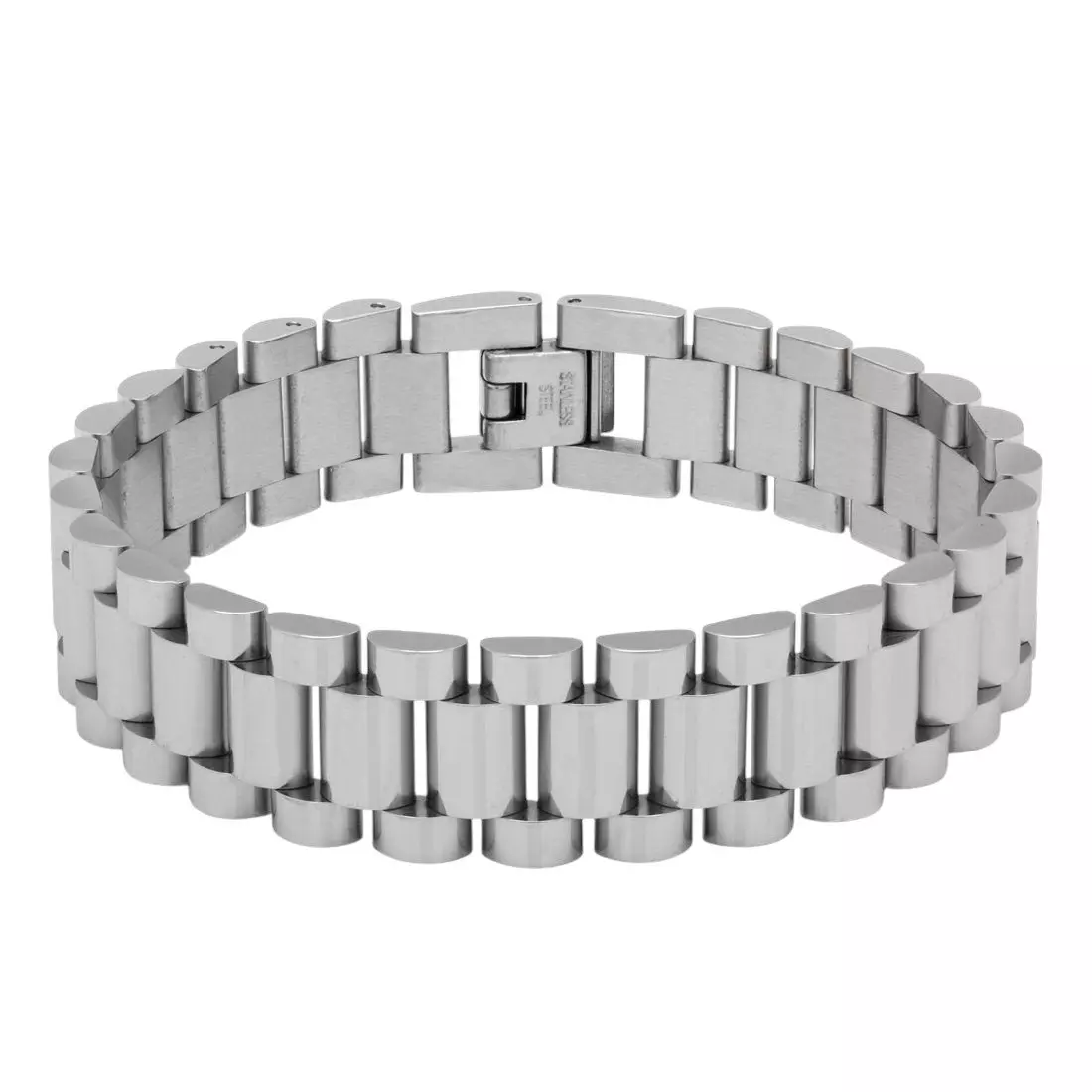 King Ice 15mm Rollie Link Bracelet - SILVER