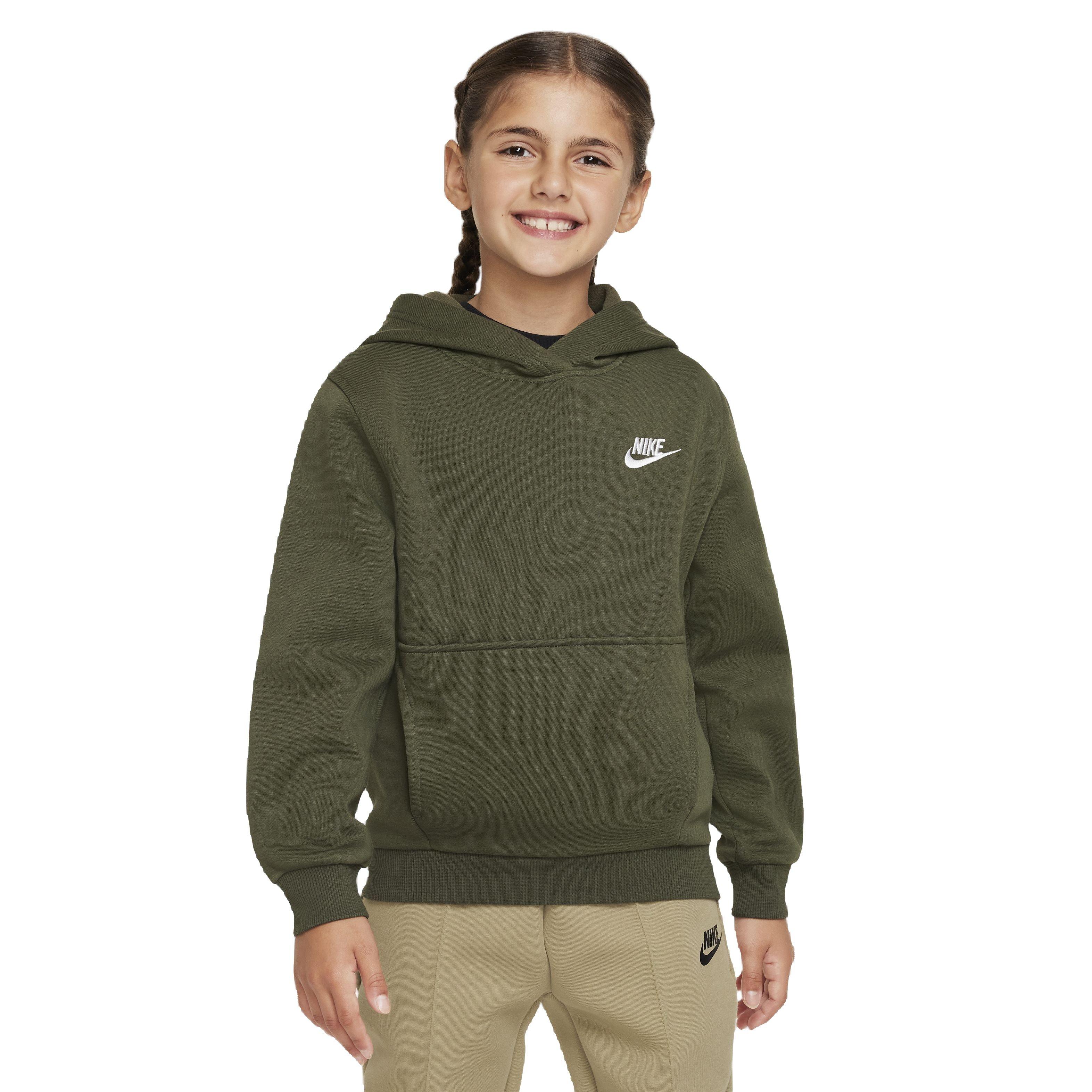 Nike Big Kids' Sportswear Club Fleece LBR Hoodie -Olive - OLIVE Thumbnail View 1