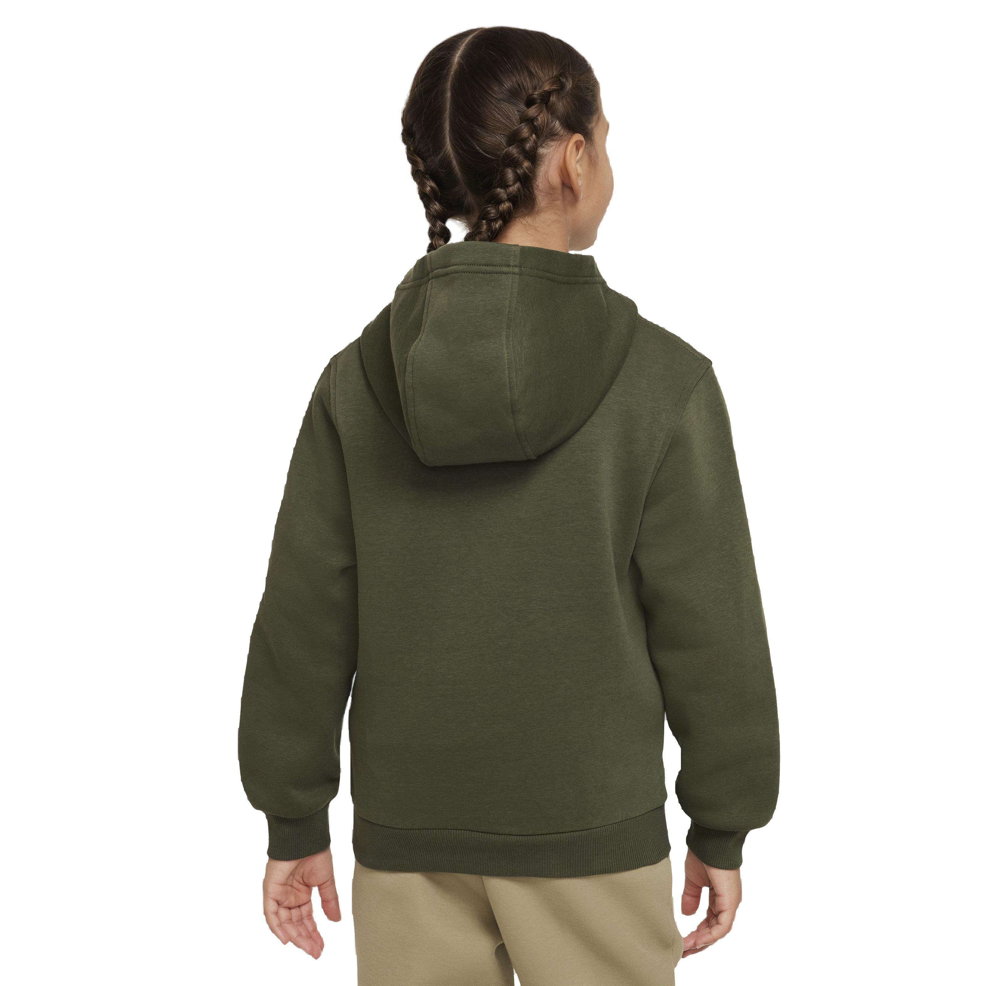 Nike Big Kids' Sportswear Club Fleece LBR Hoodie -Olive - OLIVE Thumbnail View 2