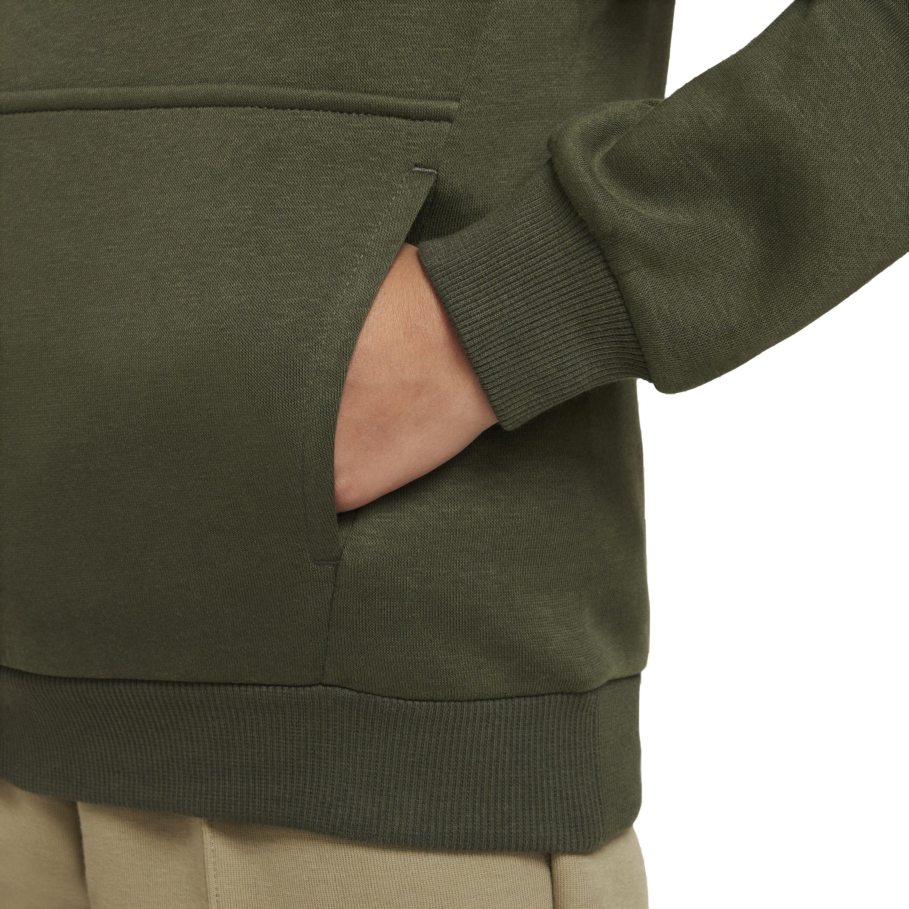 Nike Big Kids' Sportswear Club Fleece LBR Hoodie  - Olive - OLIVE Thumbnail View 4