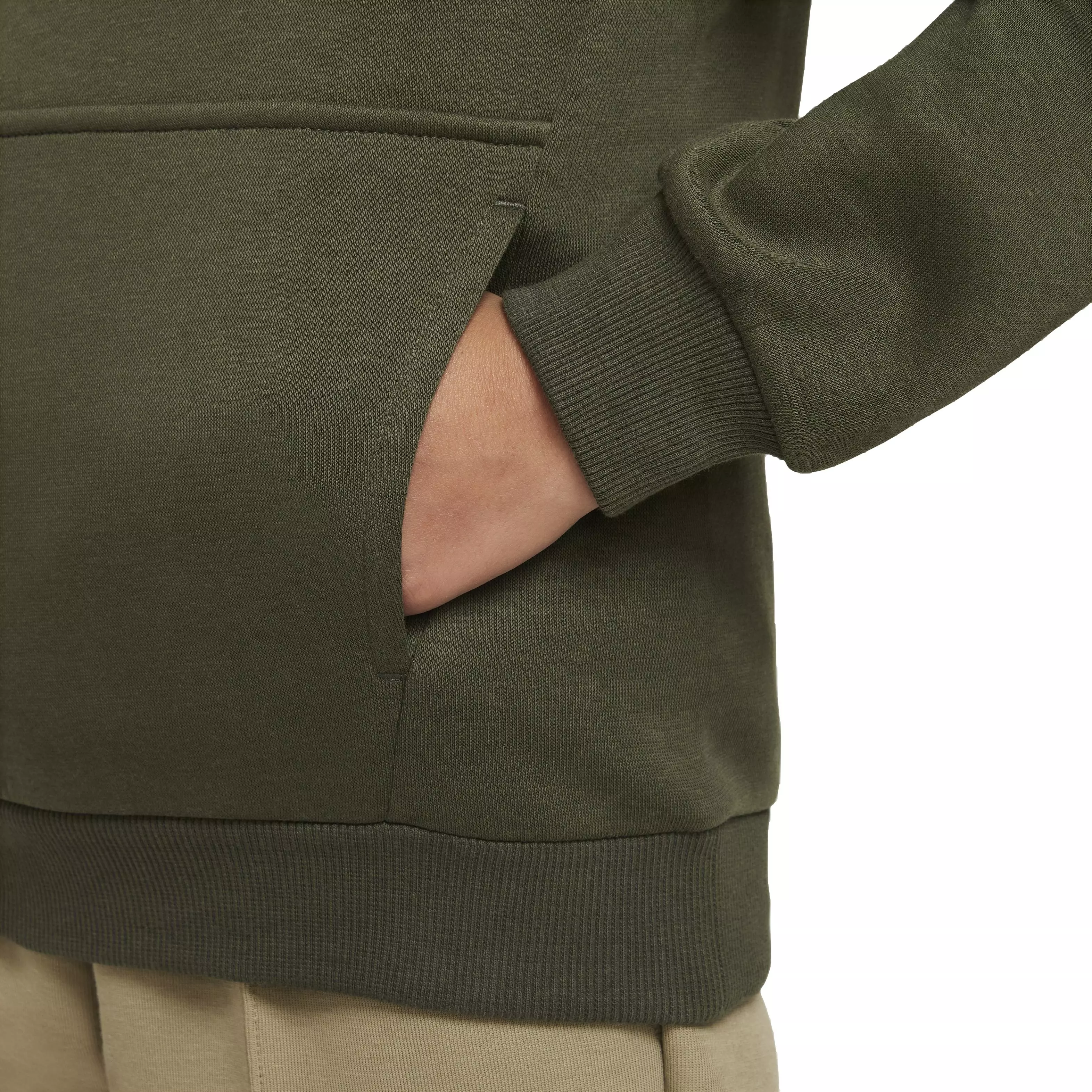 Nike Big Kids' Sportswear Club Fleece LBR Hoodie -Olive - OLIVE