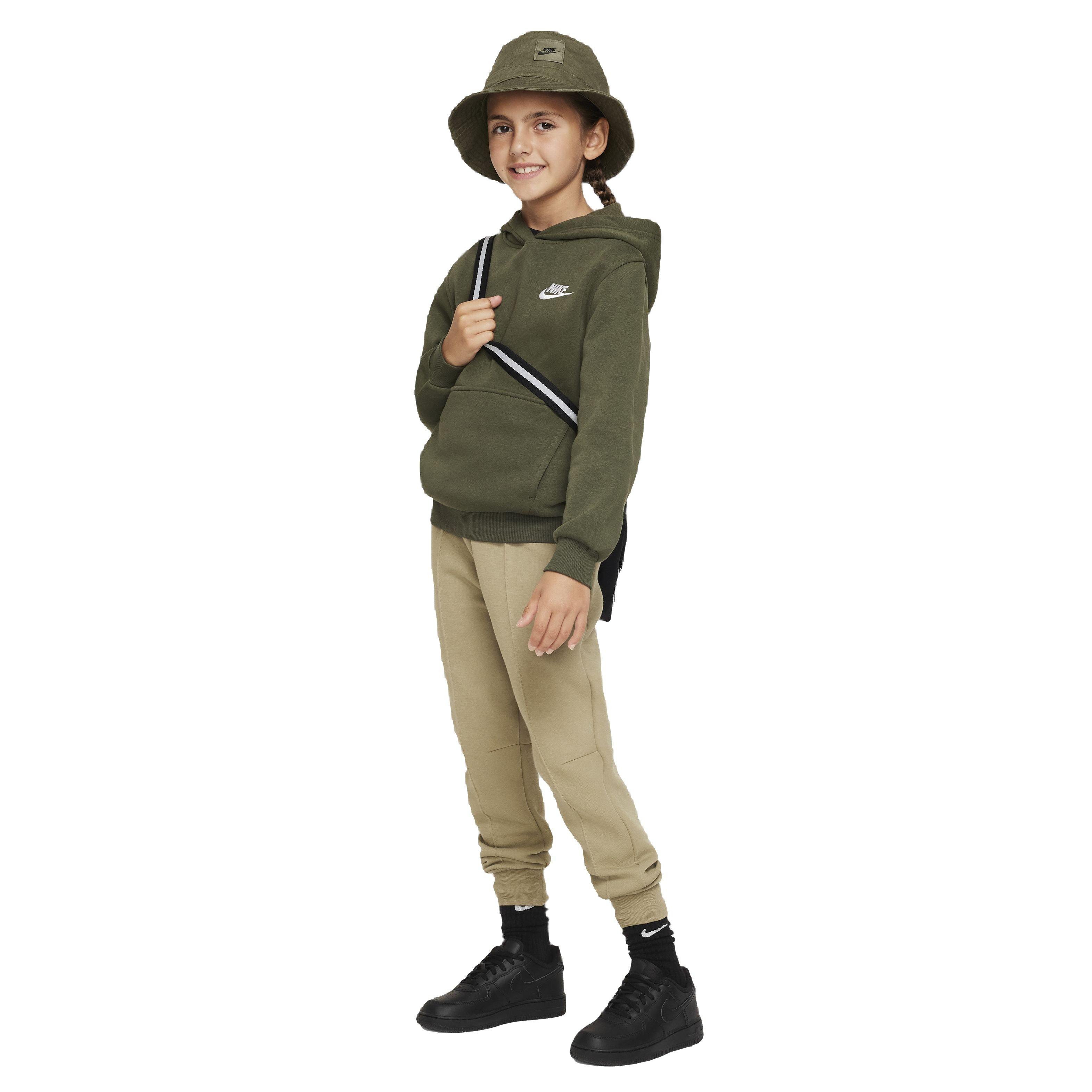 Nike Big Kids' Sportswear Club Fleece LBR Hoodie -Olive - OLIVE Thumbnail View 5