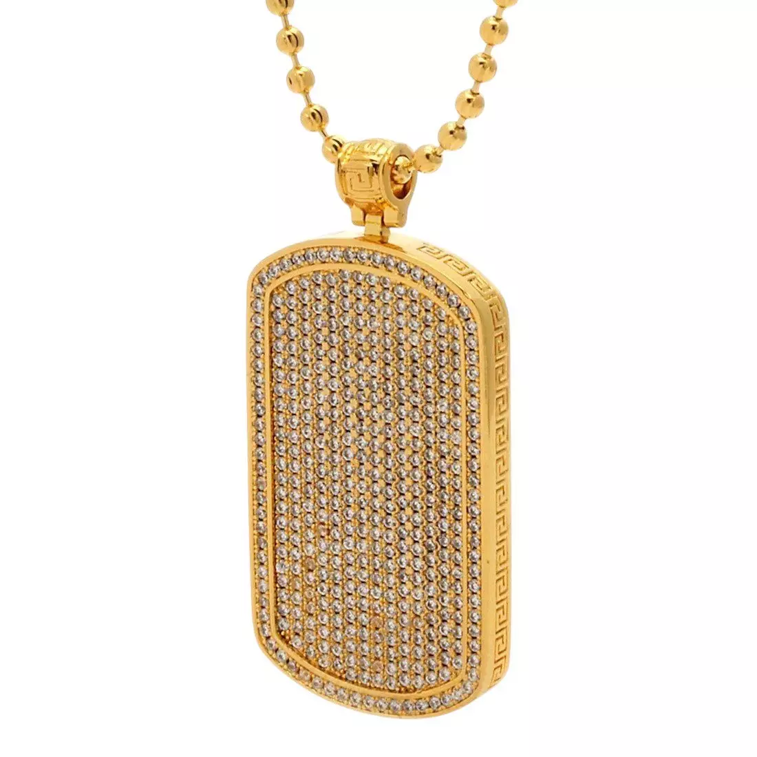 King Ice Iced Dog Tag Necklace - GOLD